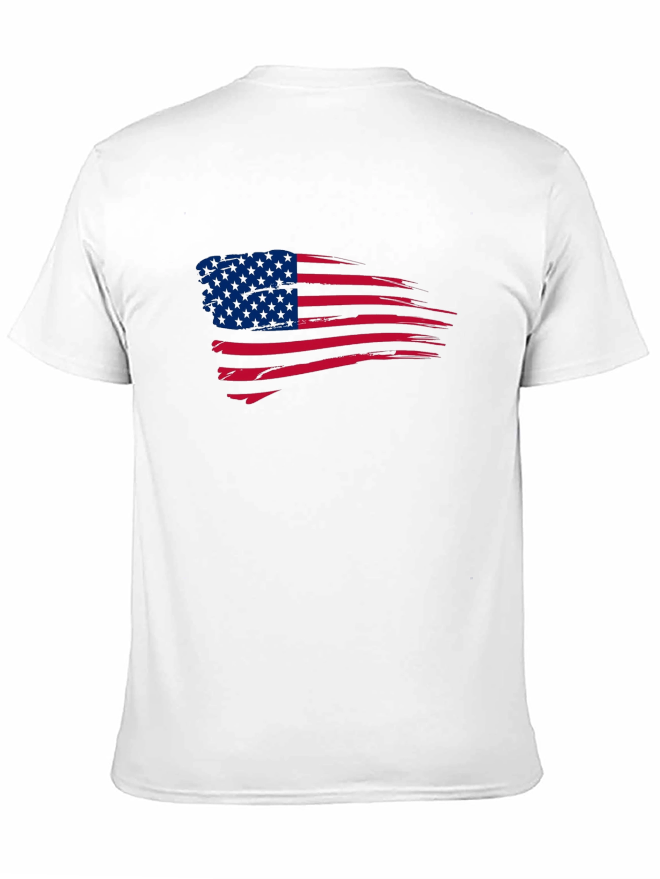 Black American Flag Graphic Print Crew Neck T-Shirt view 11