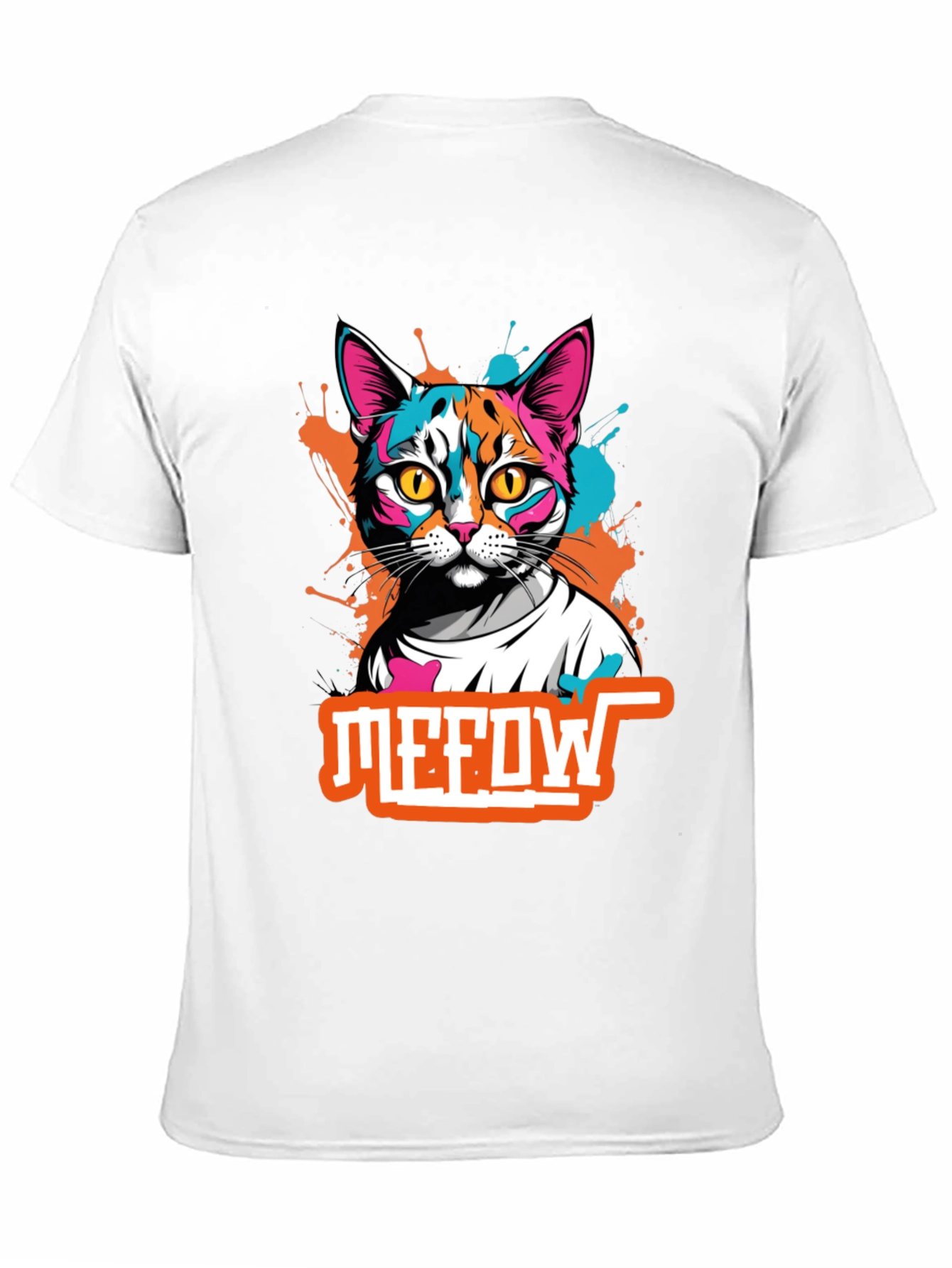 Black Cool Cat Graphic Tee - Meow T-Shirt view 11