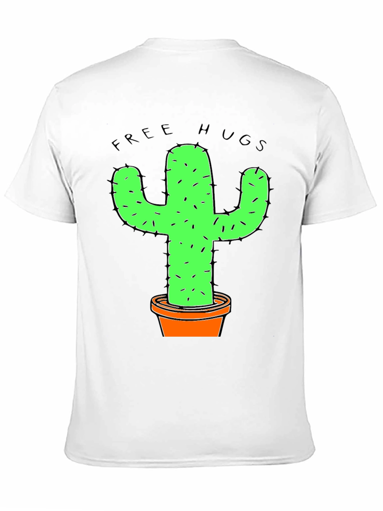 Black Funny Free Hugs Cactus Graphic T-Shirt view 11