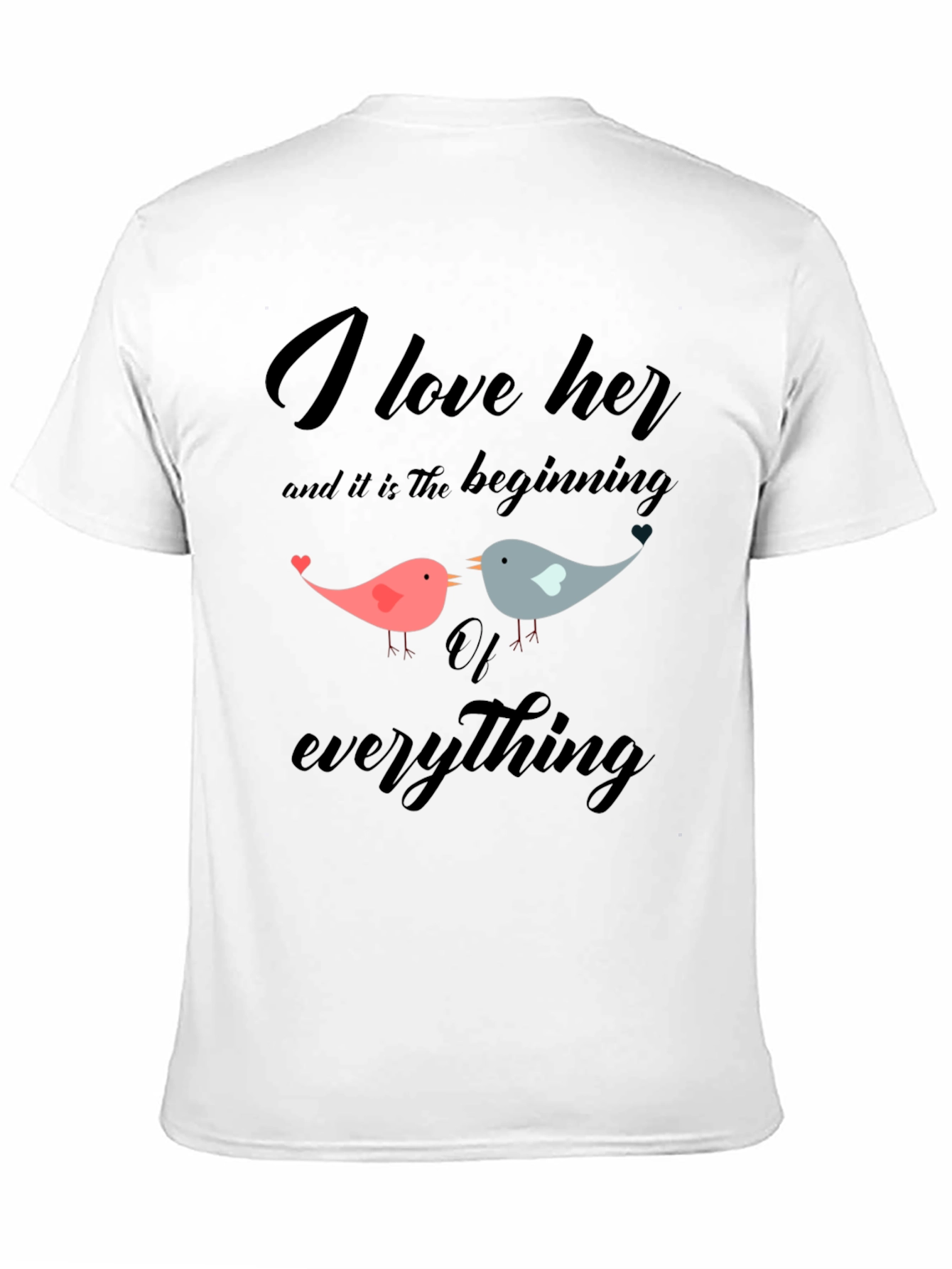 Black I Love Her Bird Graphic T-Shirt view 11