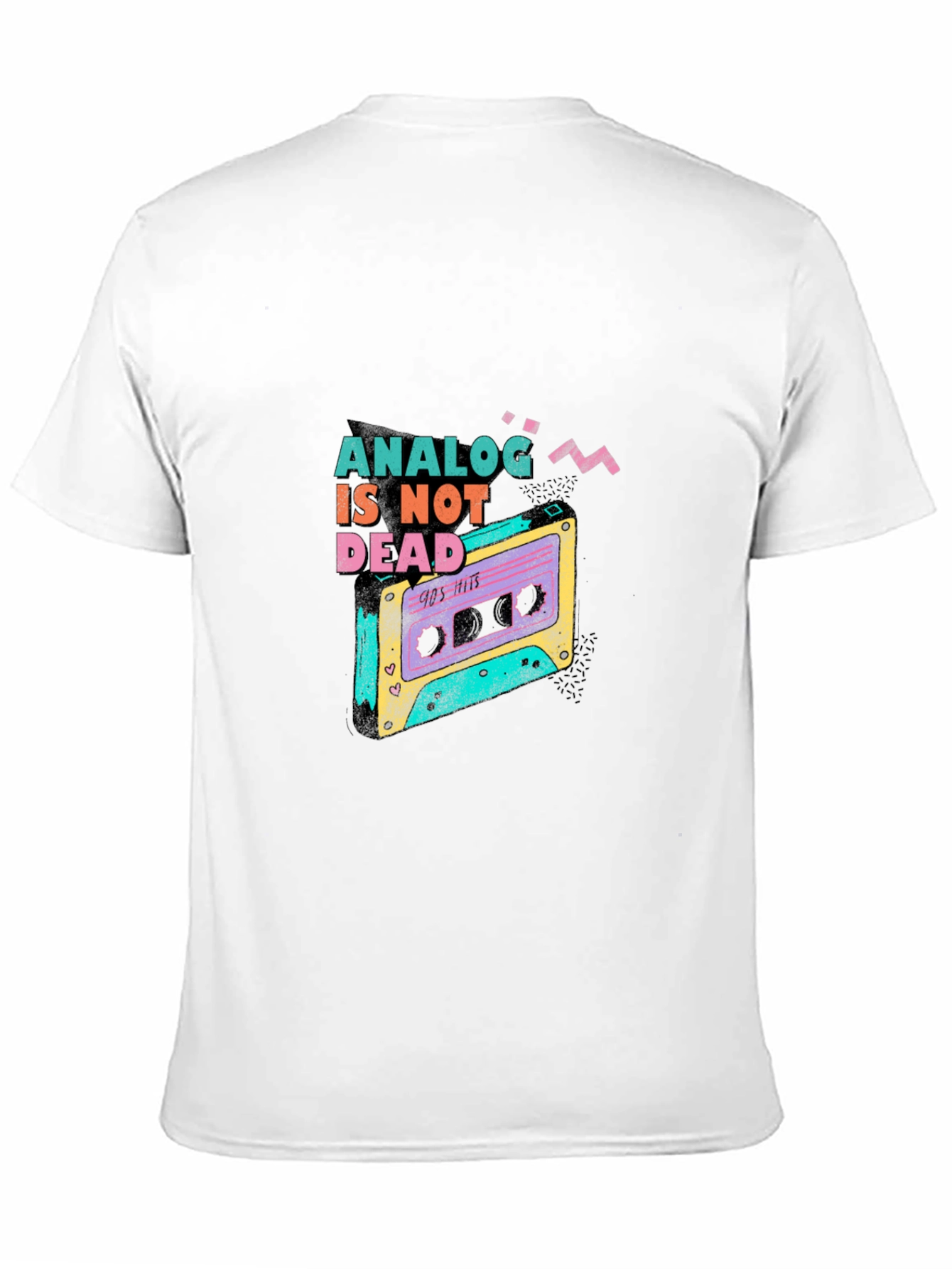 Black Analog Is Not Dead Retro Cassette Tape 90s T-Shirt view 11
