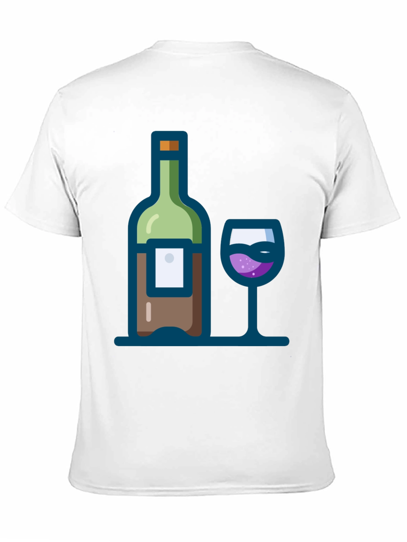 Black Wine Bottle and Glass Graphic Tee view 11