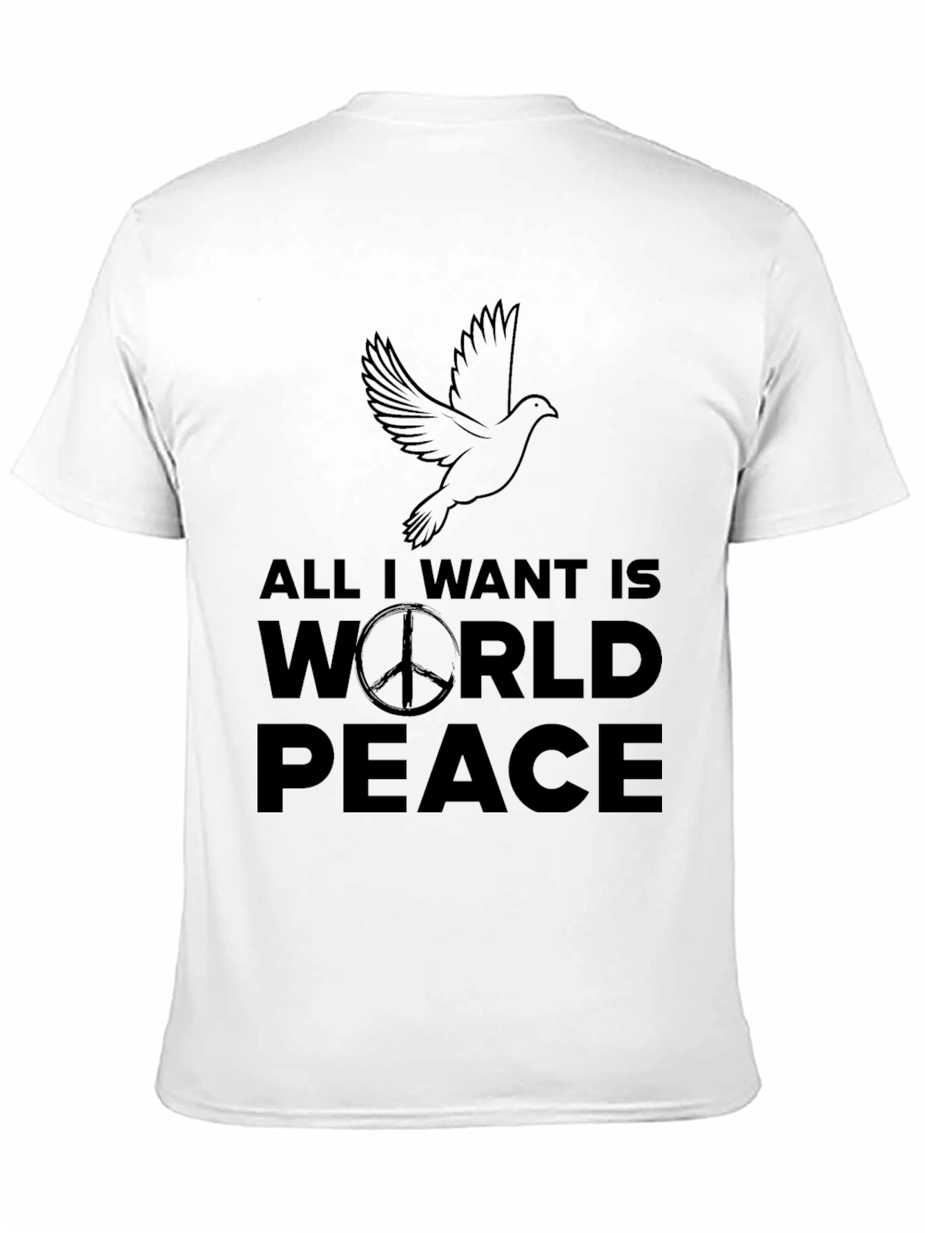 Black All I Want Is World Peace Black T-Shirt view 11