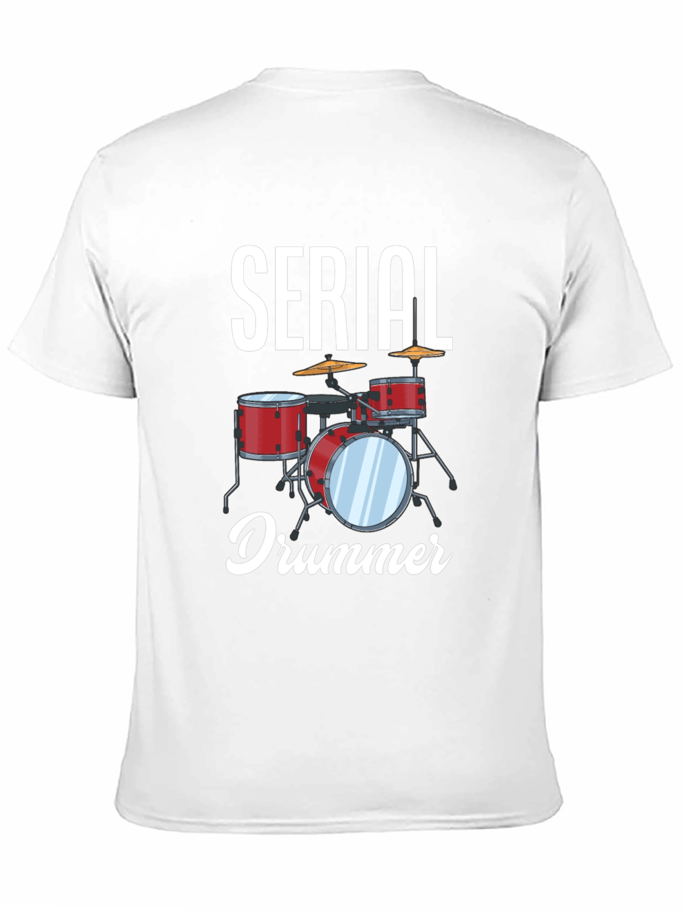 Black Serial Drummer Graphic Tee - Black Cotton T-Shirt view 11