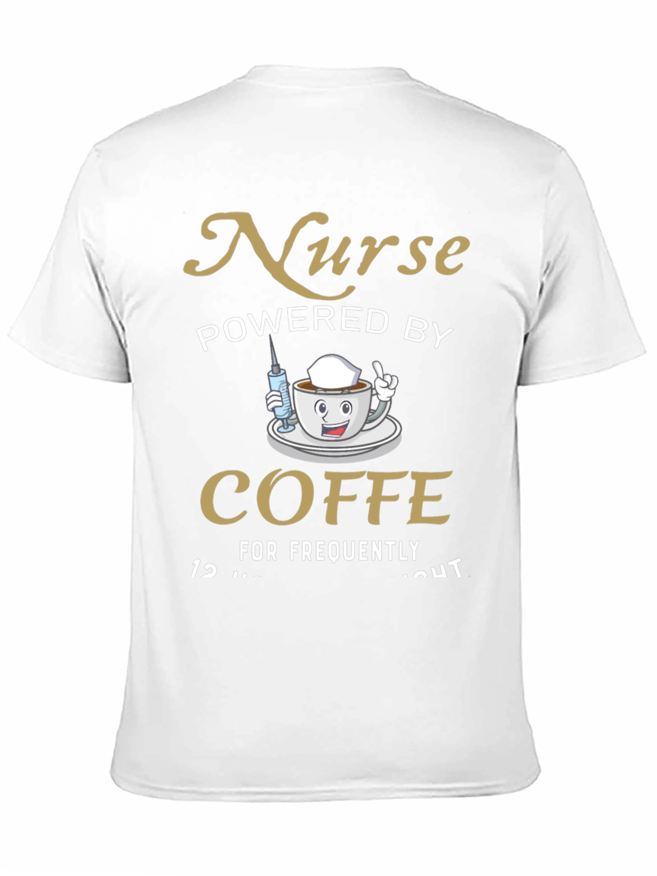 Black Nurse Powered By Coffee T-Shirt view 11