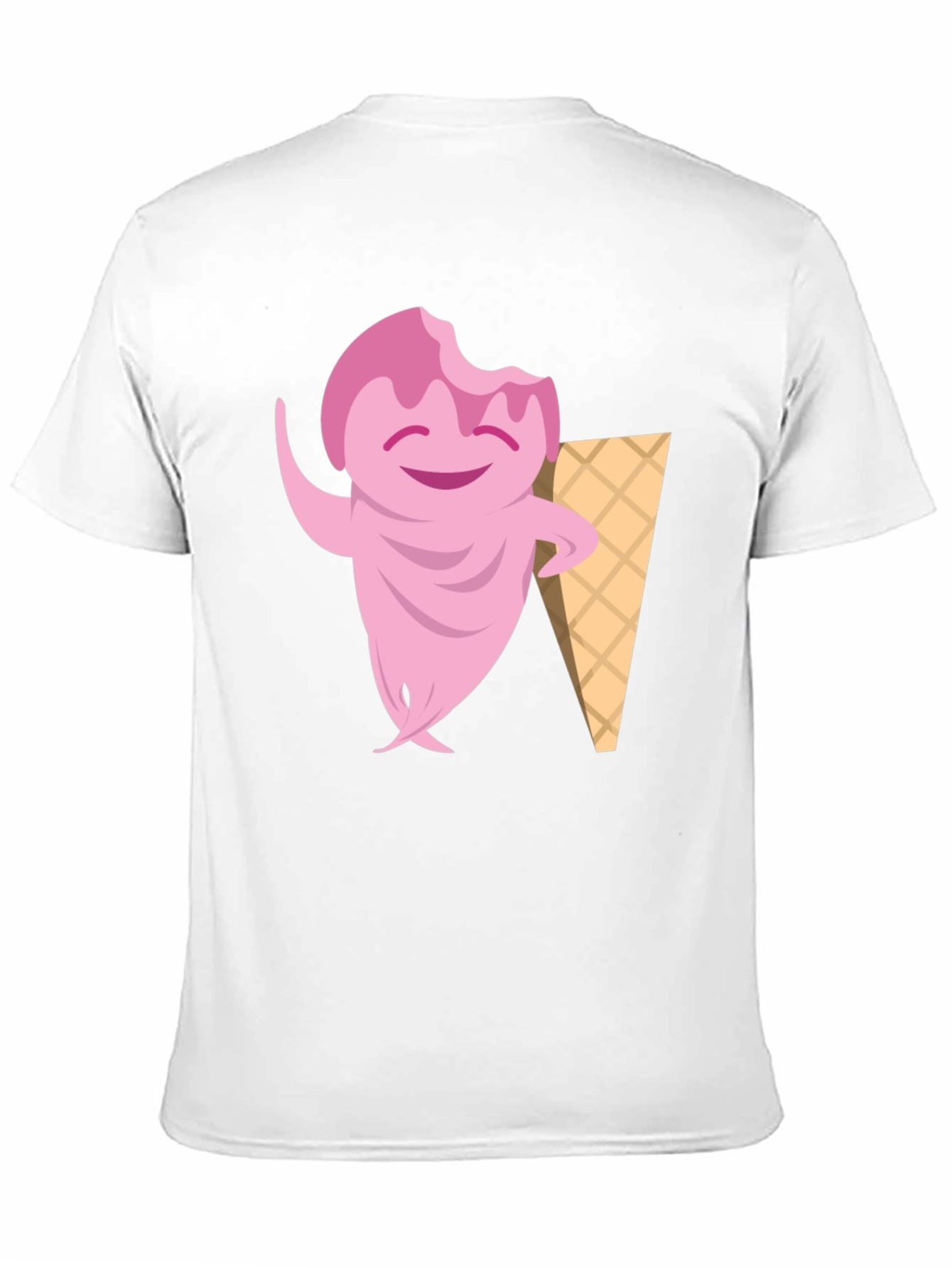 Black Ice Cream Character Black T-Shirt view 11