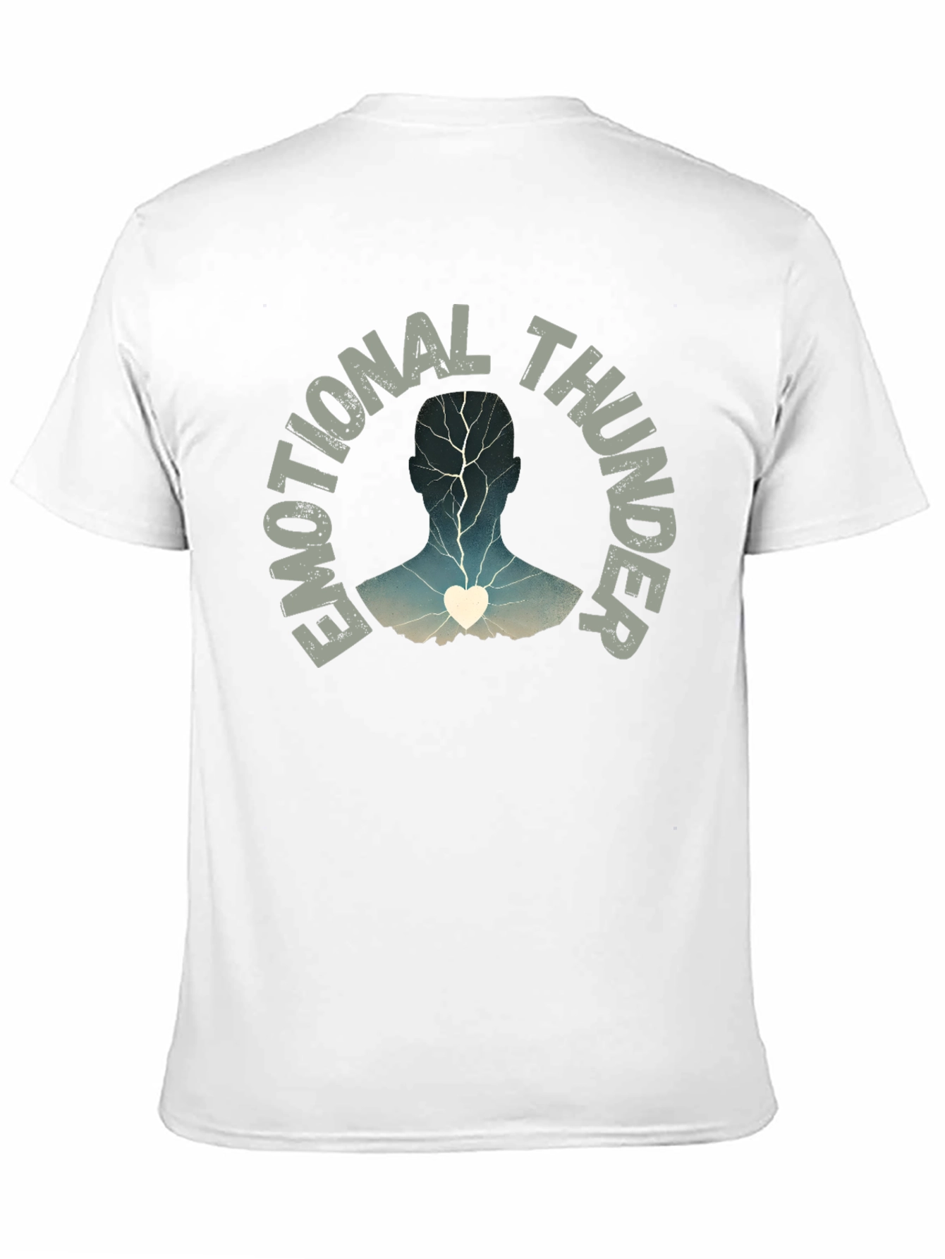 Black Emotional Thunder T-Shirt: Expressive Graphic Tee view 11