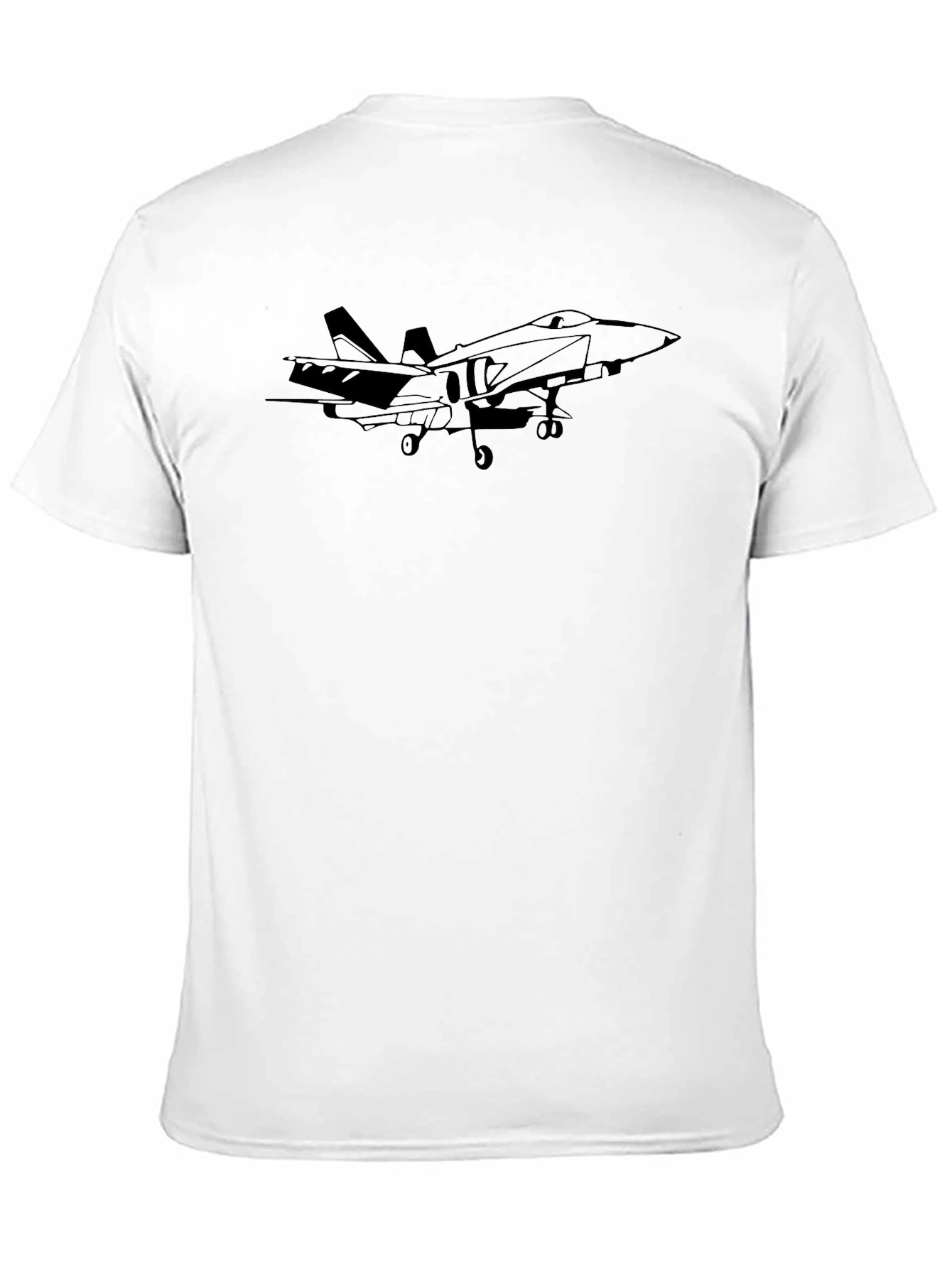 Black Fighter Jet Graphic Tee - Black Cotton T-Shirt view 11