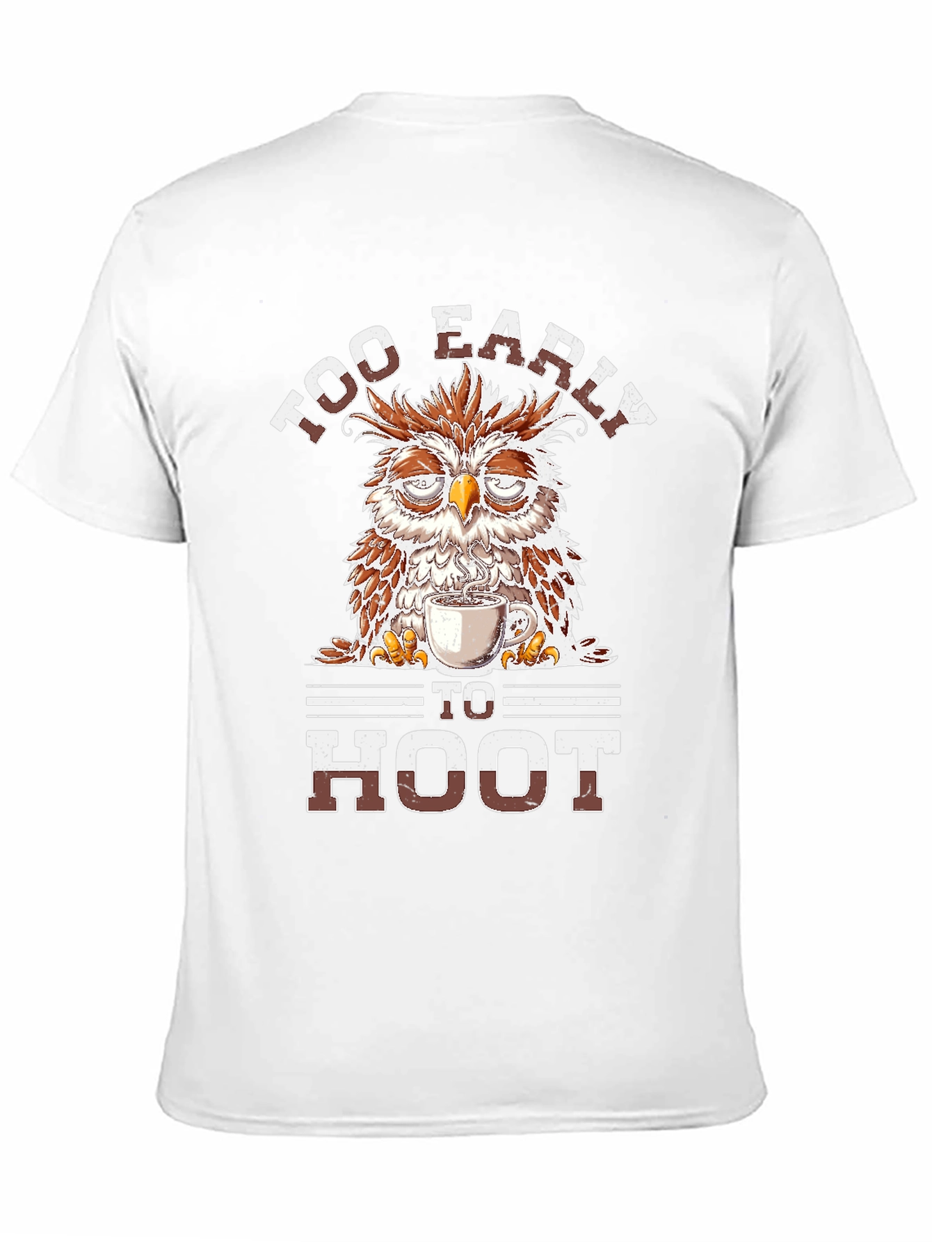Black Too Early to Hoot Owl Coffee T-Shirt view 11