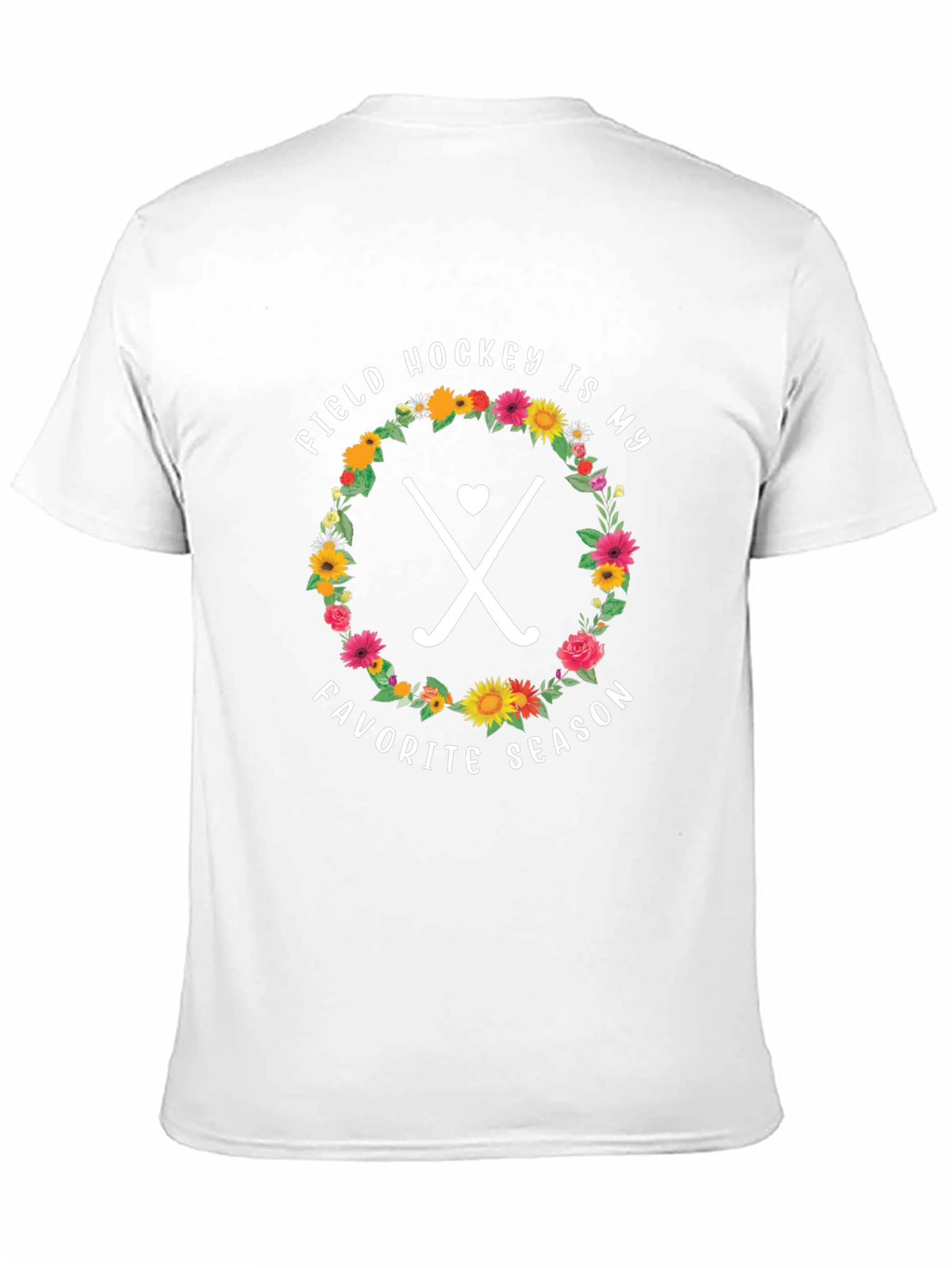 Black Field Hockey Favorite Season Floral T-Shirt view 11