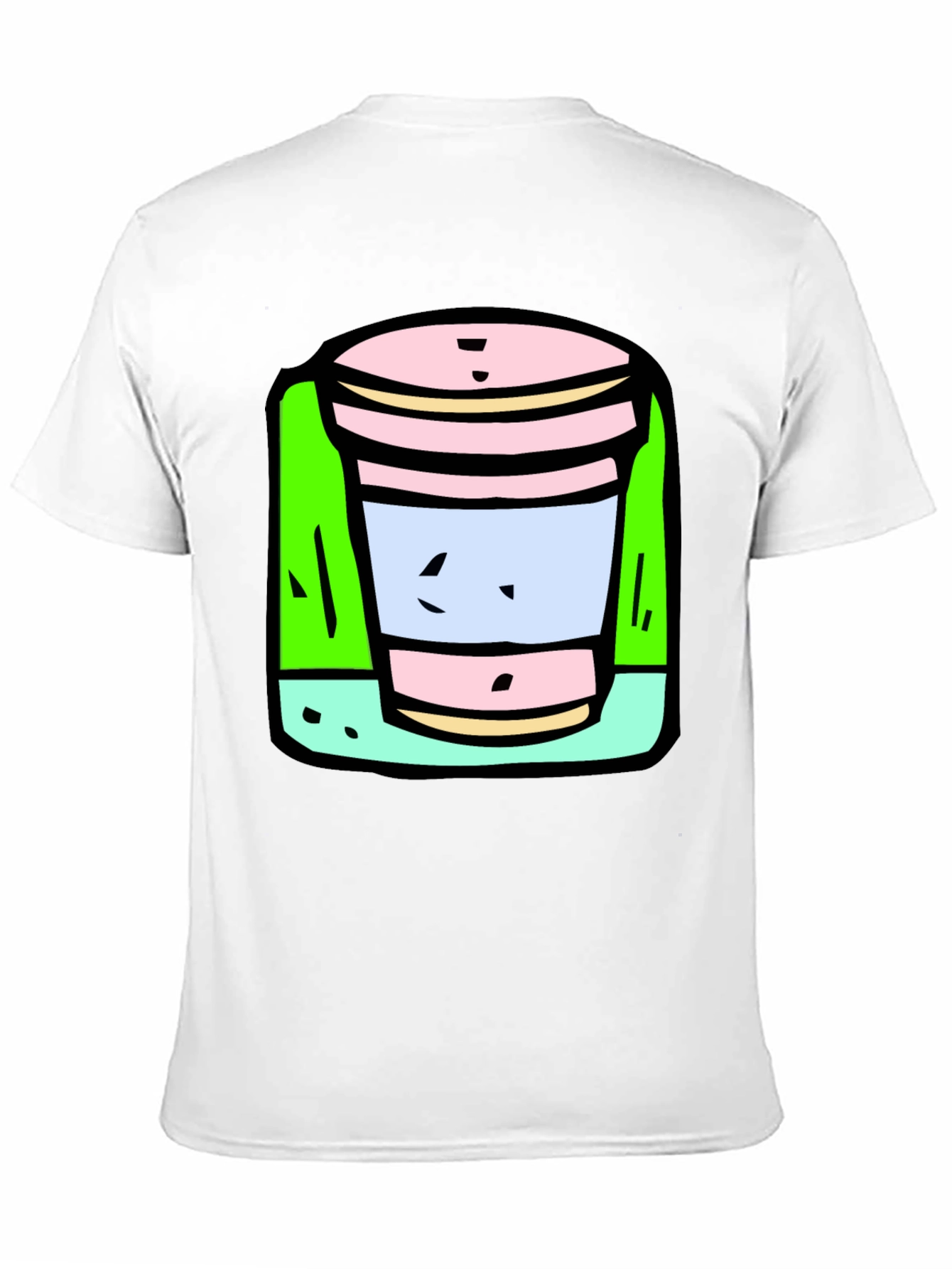Black Cartoon Cup T-Shirt: Fun, Unique Graphic Tee view 11