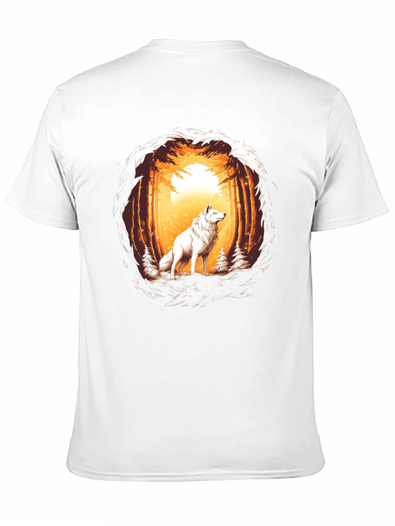 Black Wolf Forest Graphic Tee - Black view 11