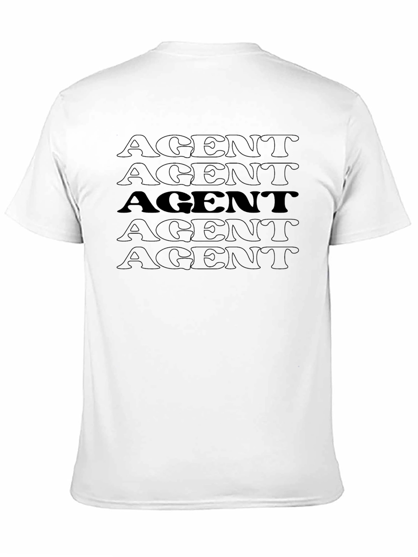 Black AGENT Graphic Print T-Shirt - Casual Wear view 11