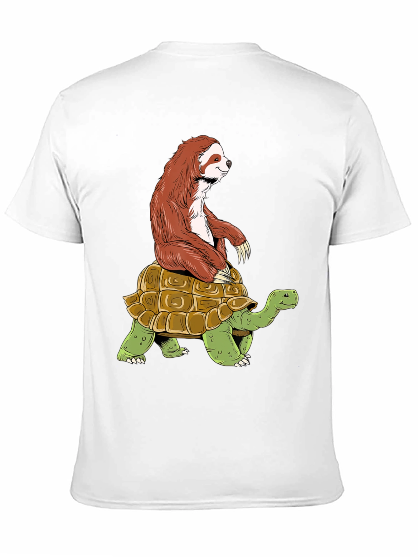 Black Sloth Riding Turtle Graphic Tee - Funny Animal Shirt view 11