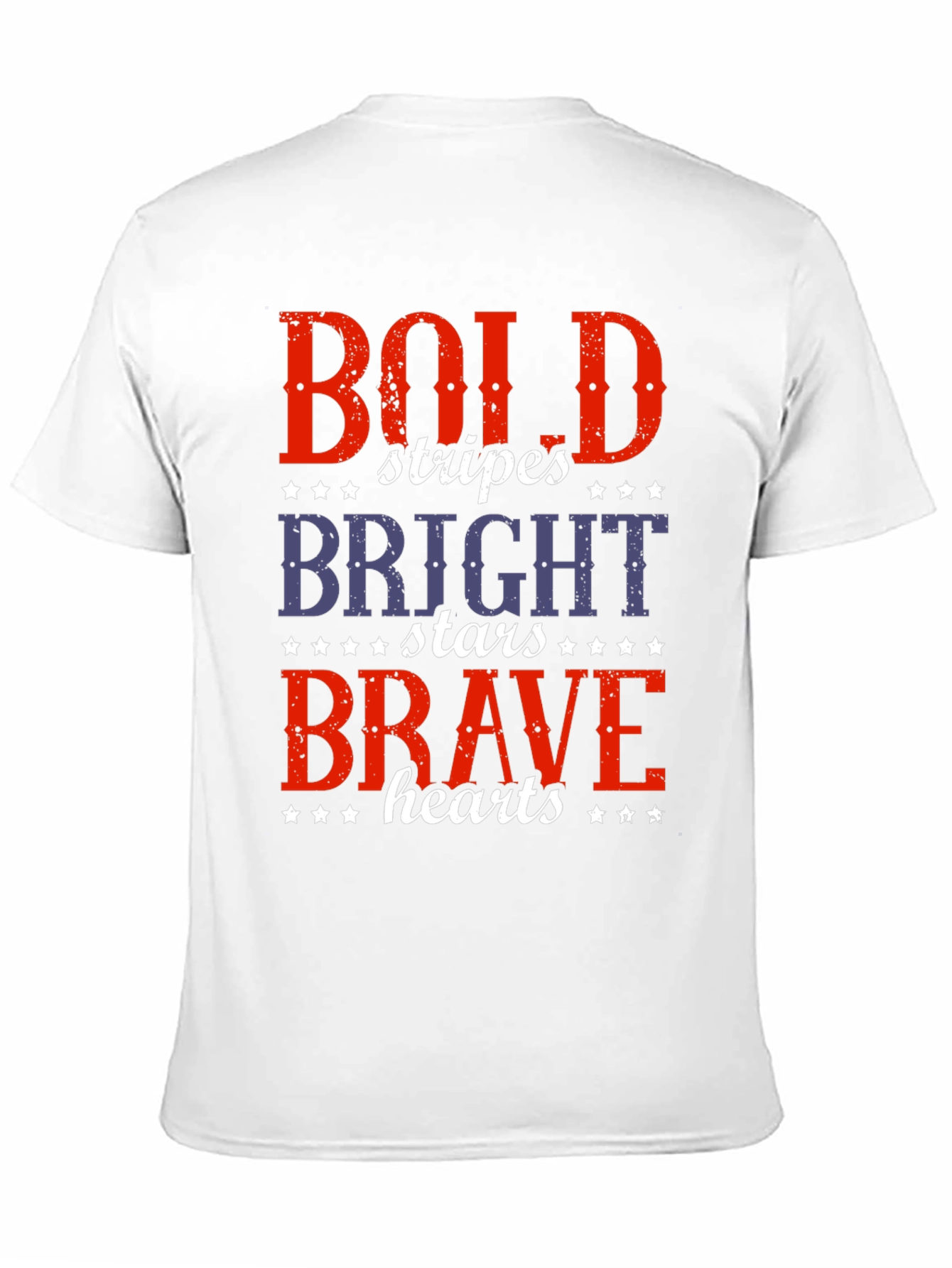 Black Bold Stripes, Bright Stars, Brave Hearts T-Shirt view 11