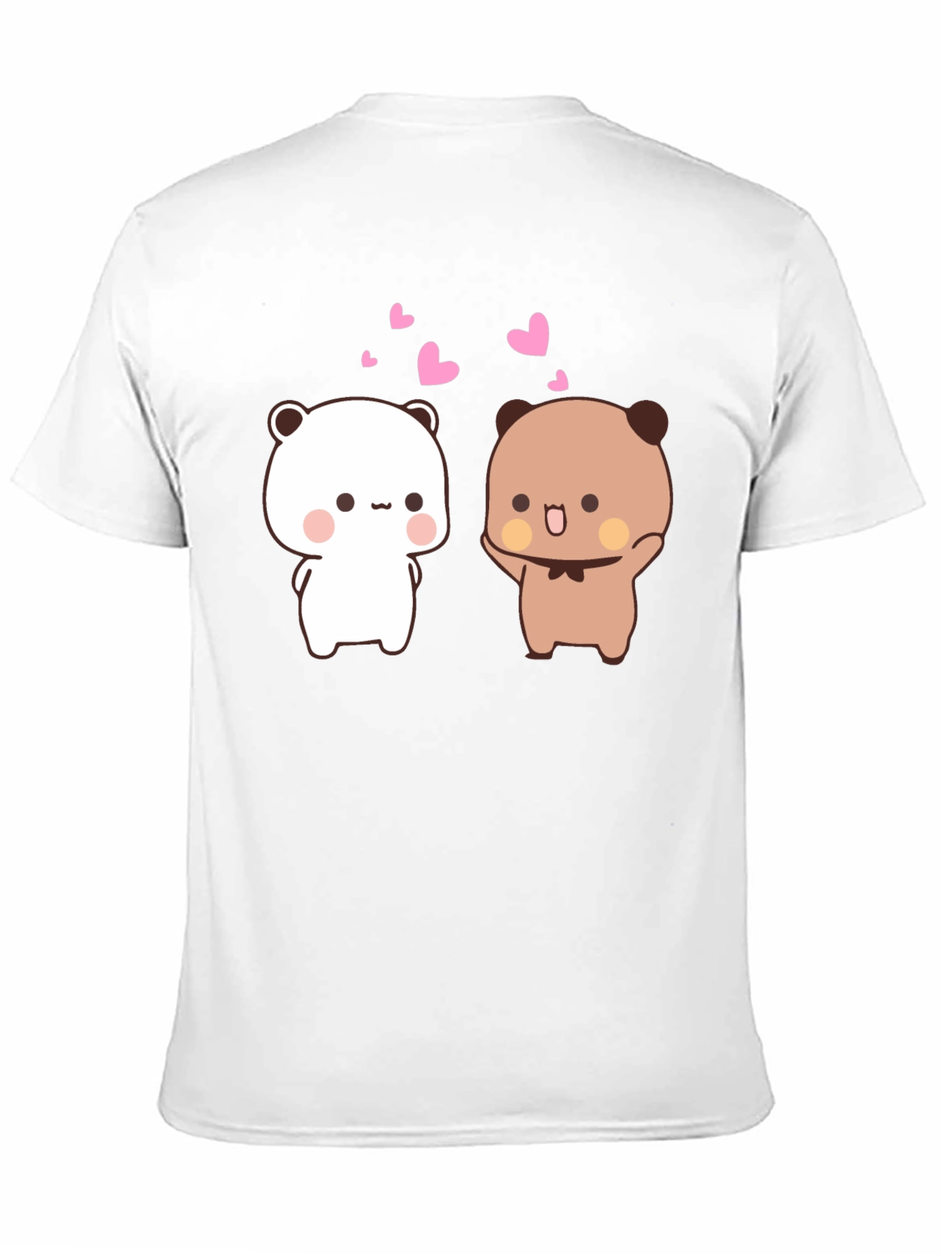 Black Cute Cartoon Bears Black T-Shirt view 11