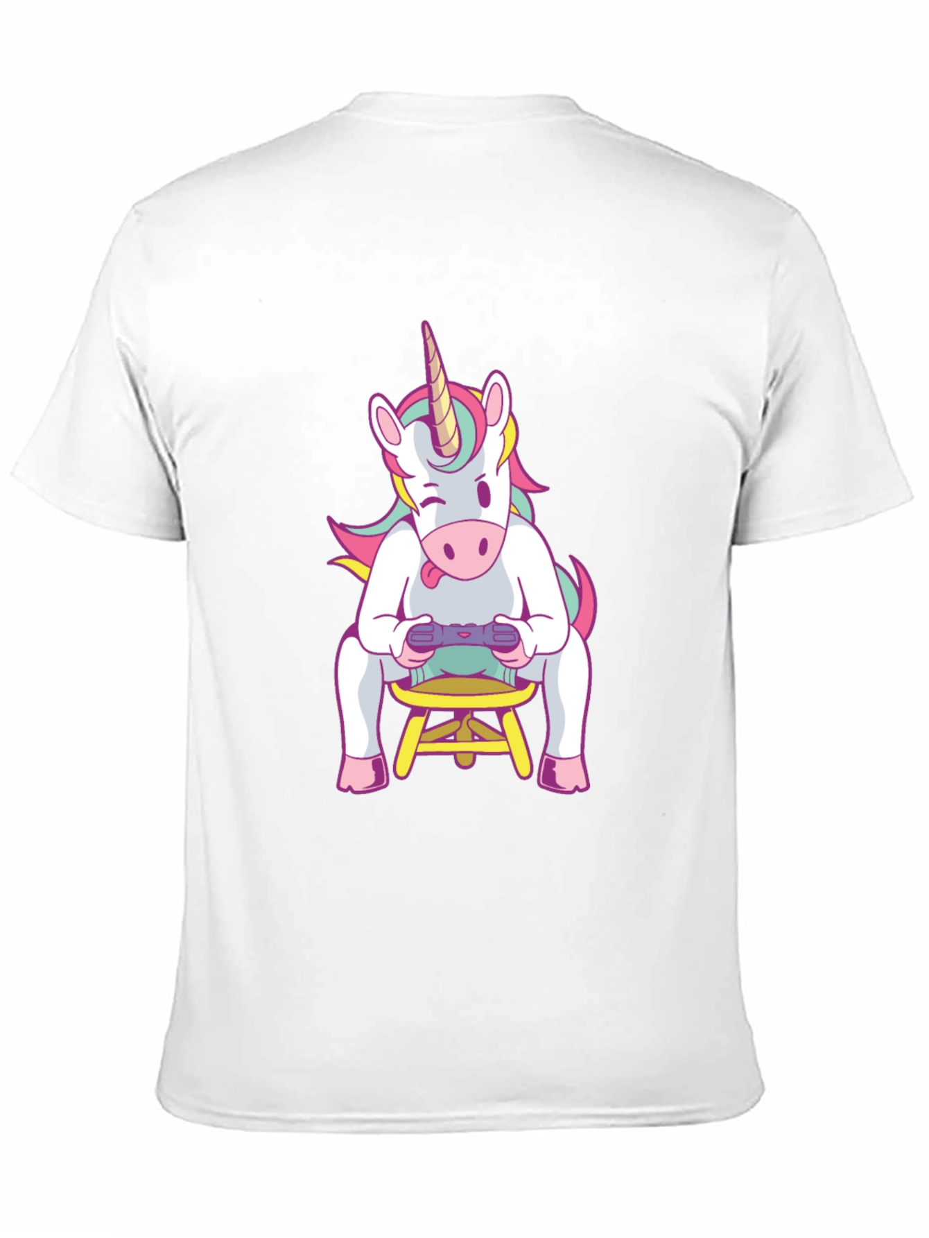 Black Unicorn Gamer T-Shirt - Black Cotton Tee view 11