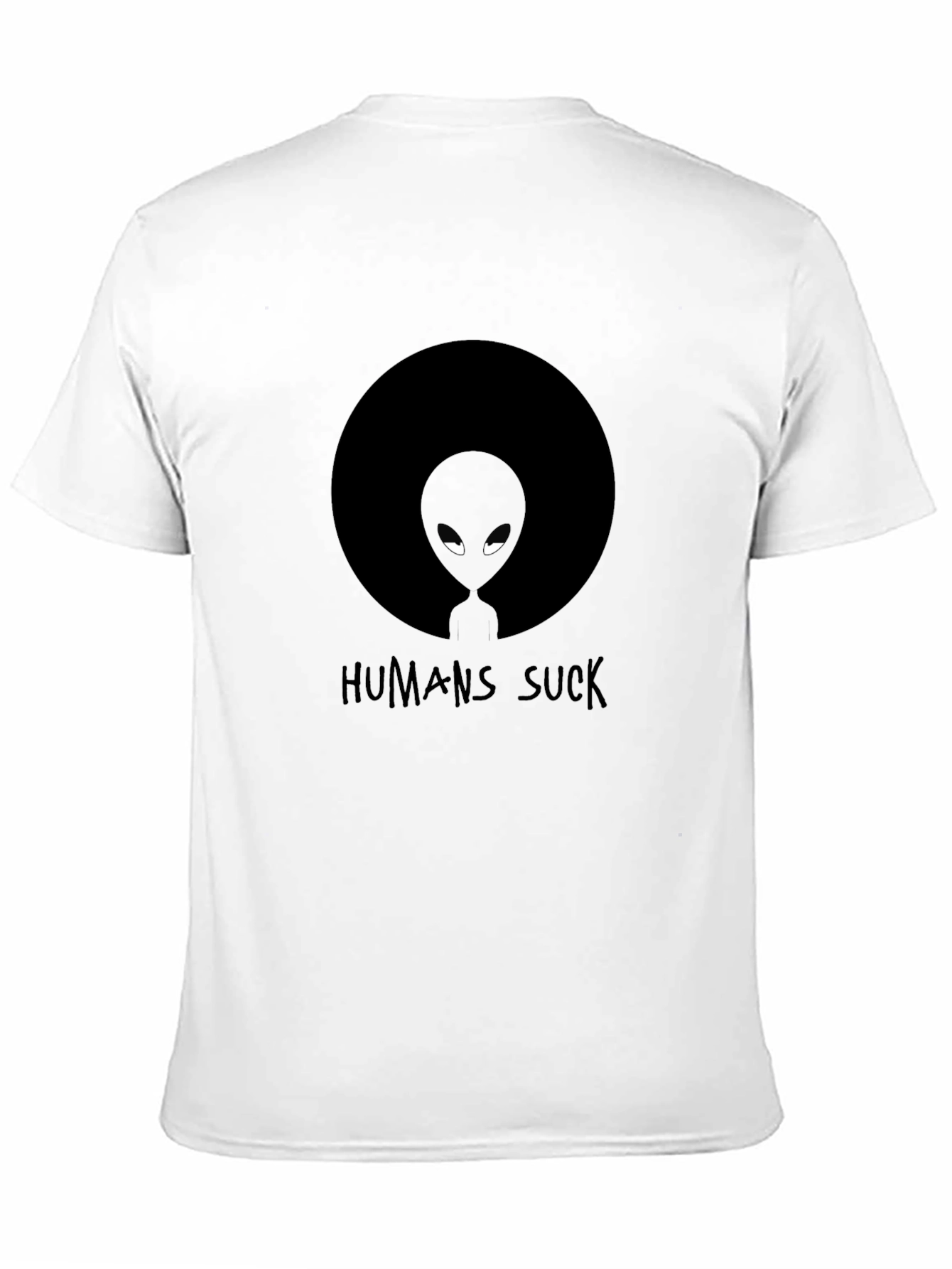 Black Humans Suck Alien Graphic Tee - Black Cotton T-Shirt view 11