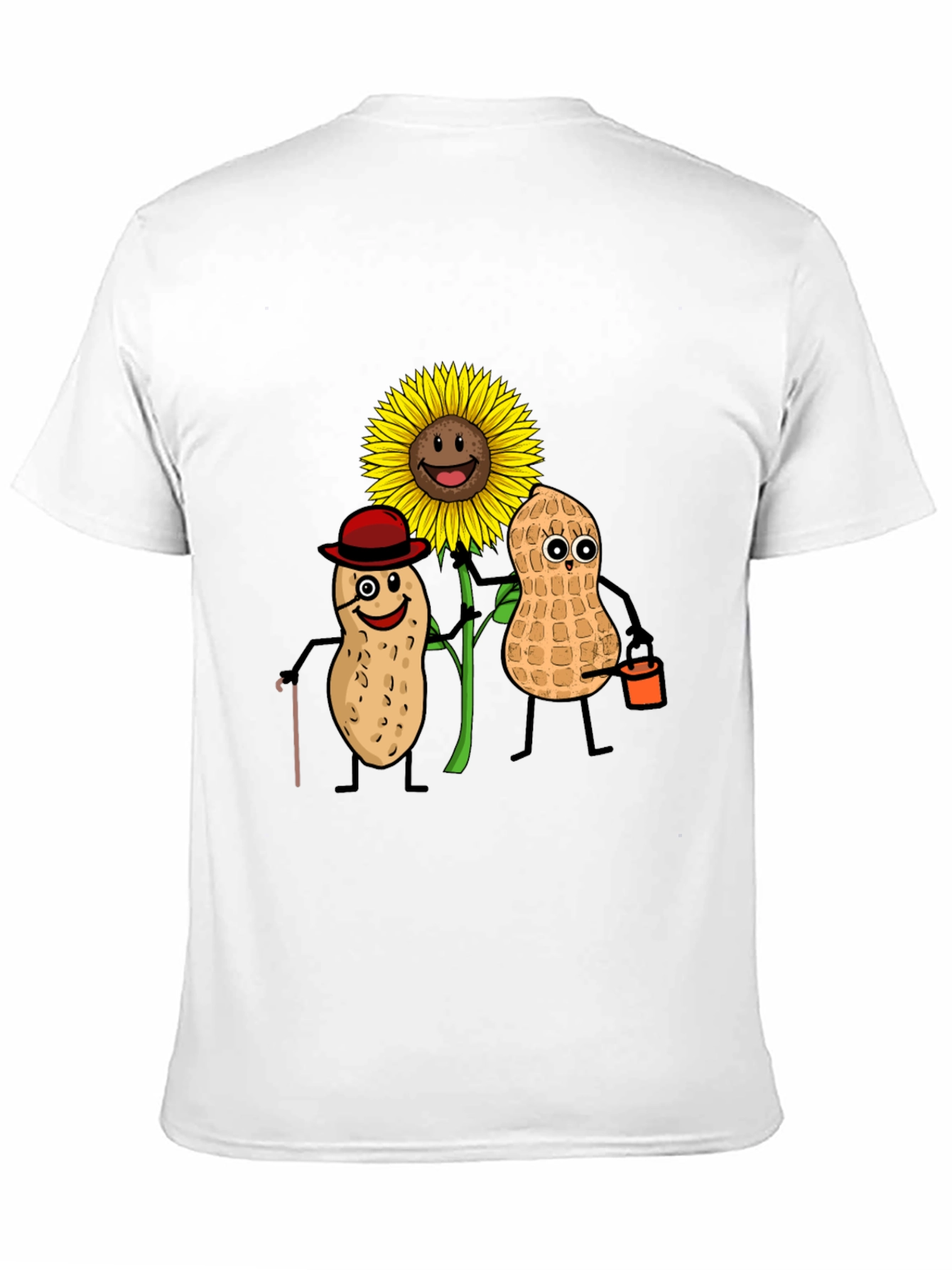 Black Funny Peanut Sunflower Graphic T-Shirt view 11