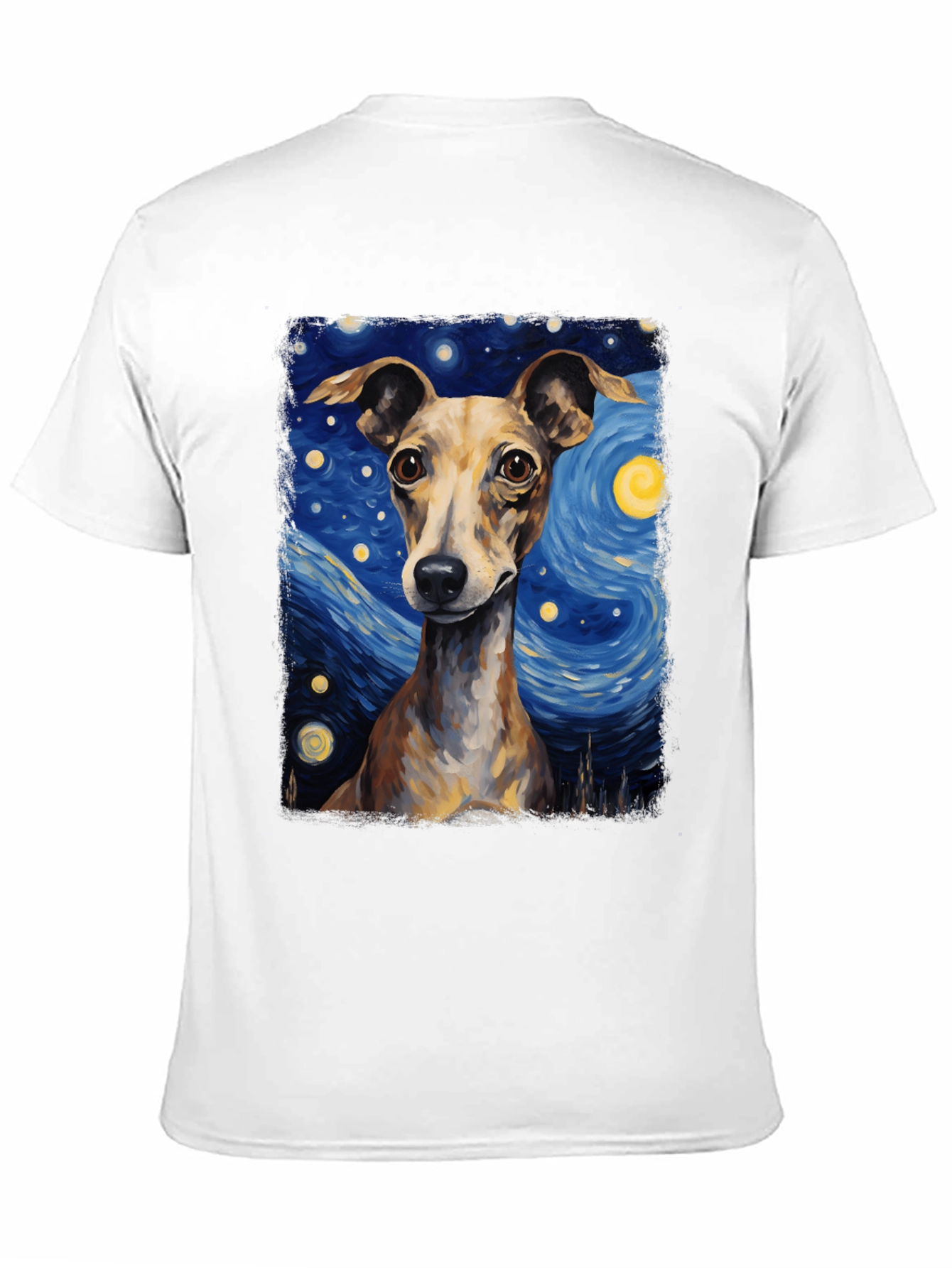 Black Starry Night Dog T-Shirt - Unique Artistic Tee view 11