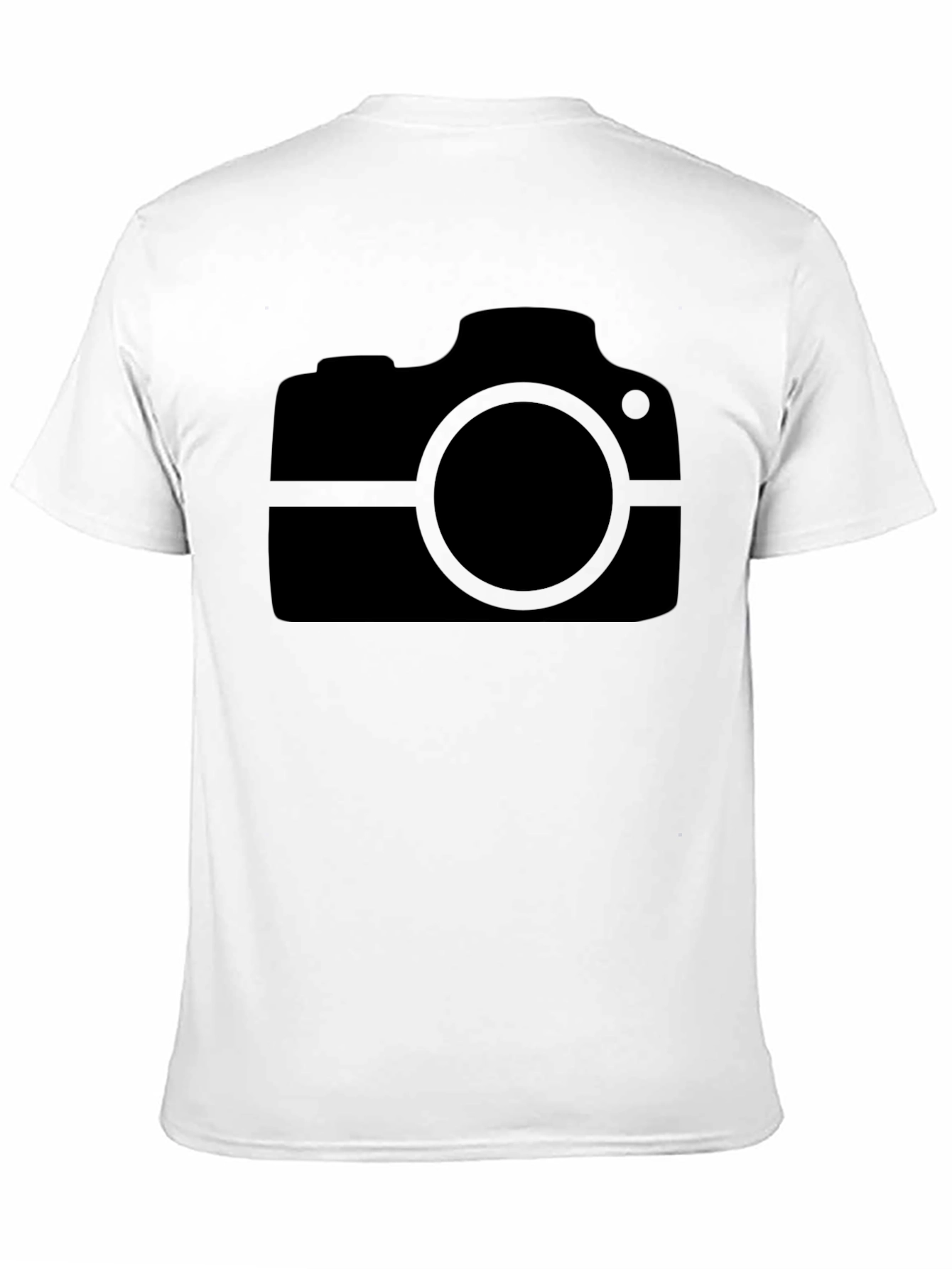 Black Camera Graphic Tee - Black Cotton Casual Wear view 11