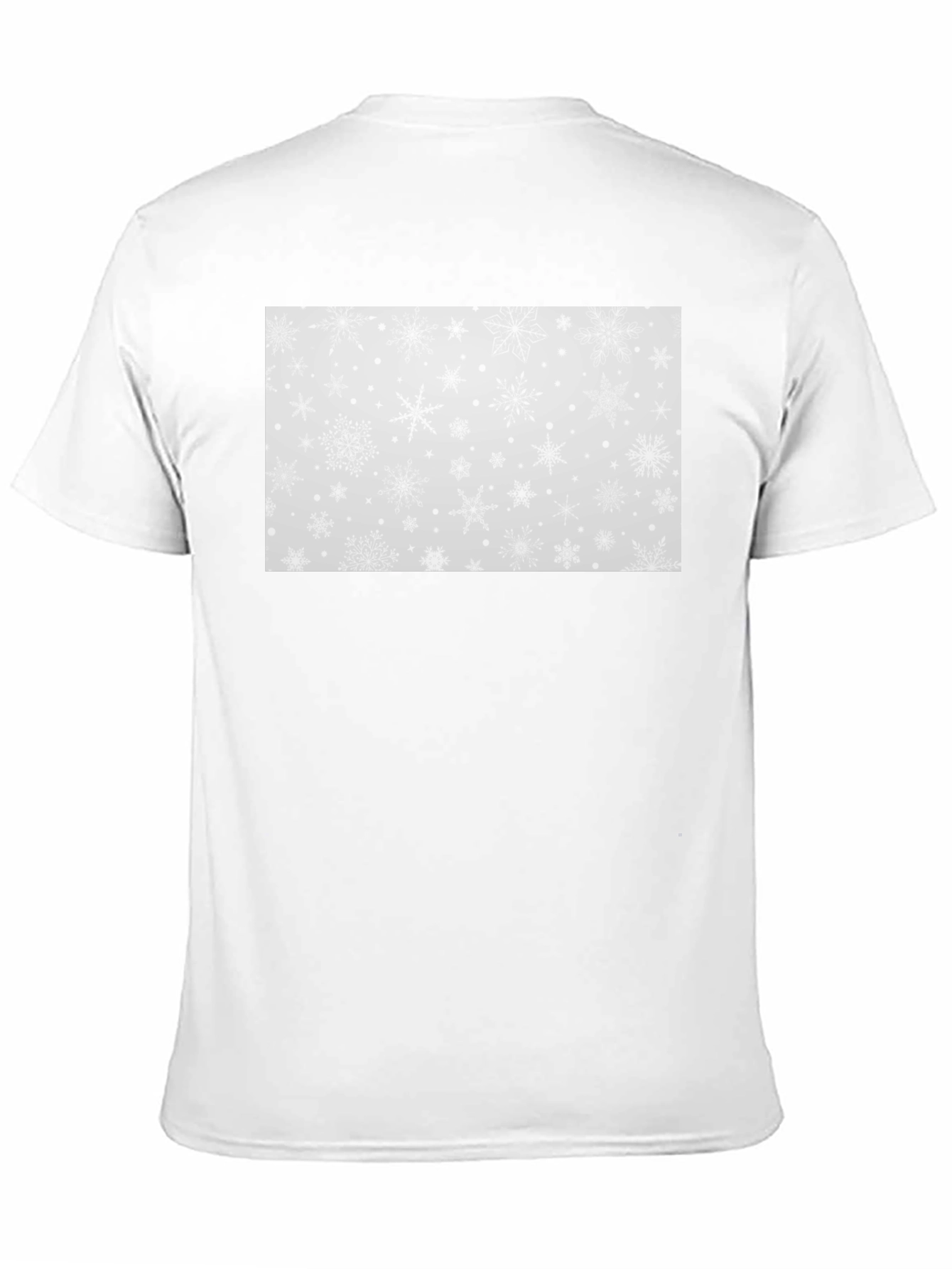 Black Snowflake Pattern Black T-Shirt view 11