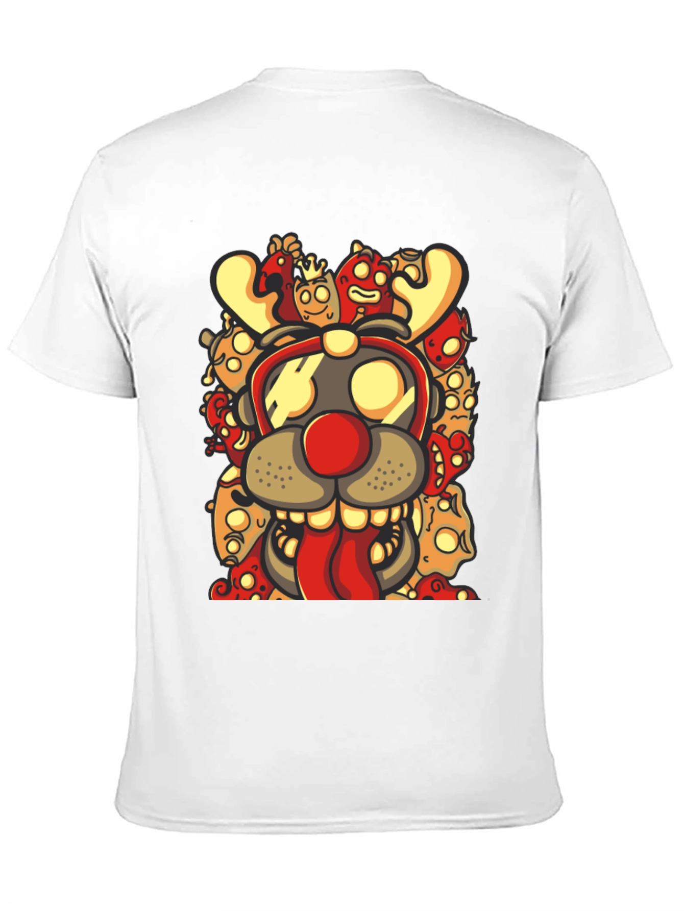 Black Cartoon Reindeer Graphic Black T-Shirt view 11