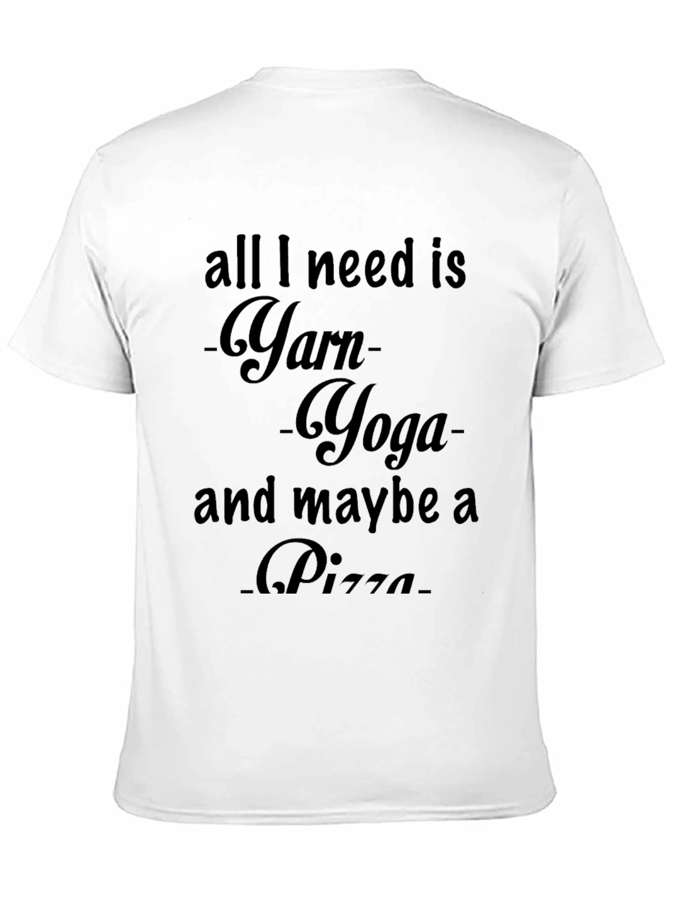 Black Yarn Yoga Pizza T-Shirt, Knitters Tee view 11