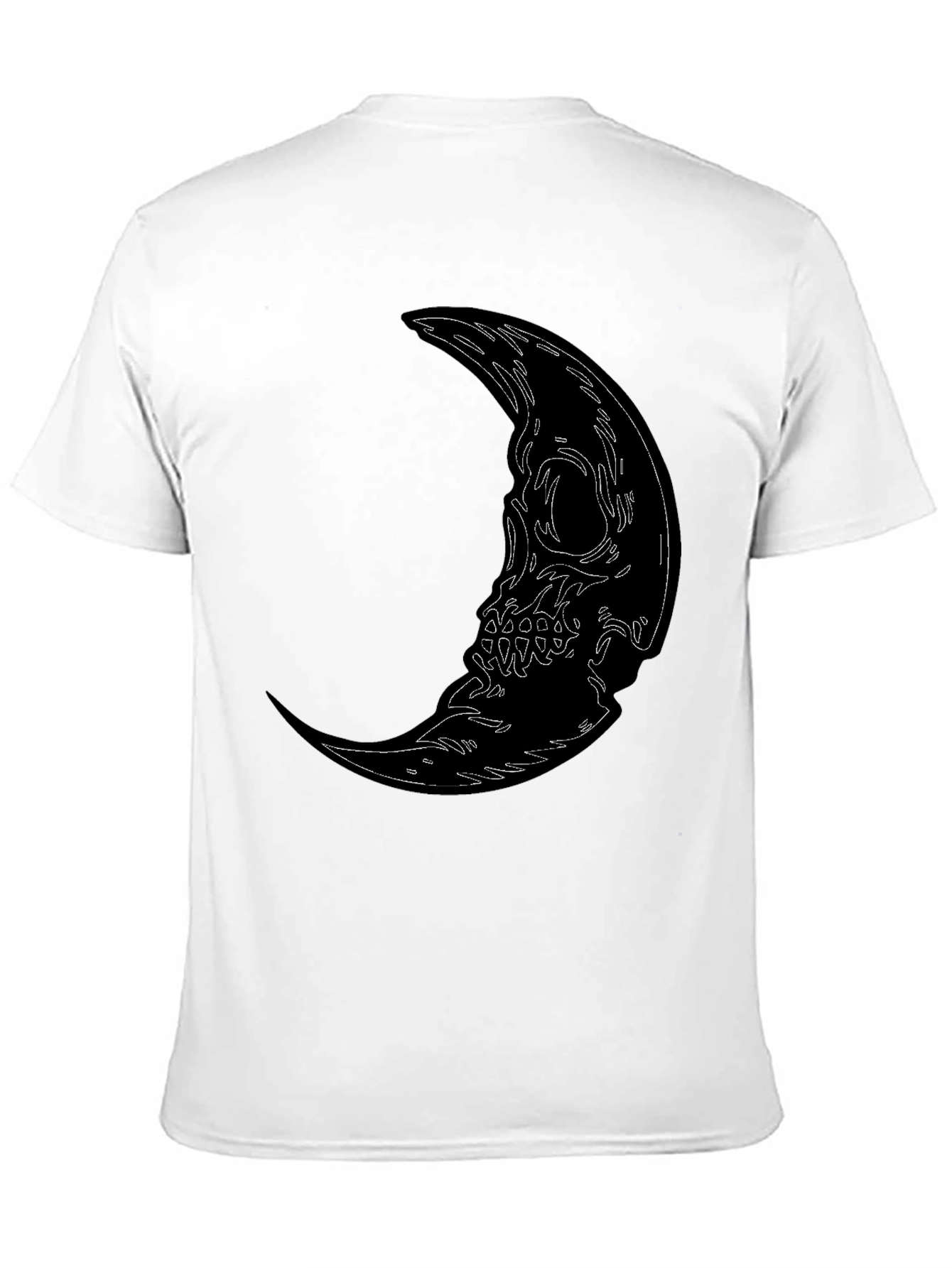 Black Skull Moon Graphic Tee - Men's Black T-Shirt view 11