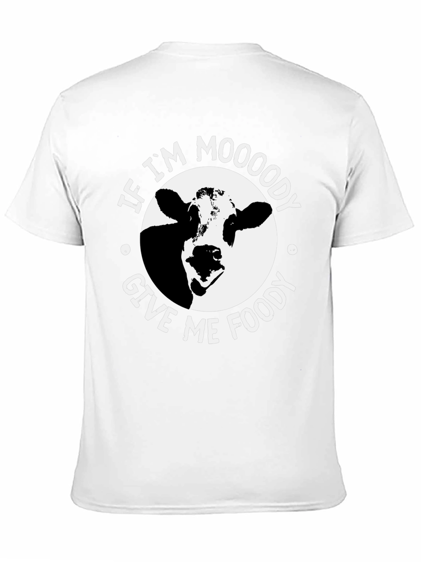 Black Moody Cow Graphic T-Shirt - Funny Unisex Tee view 11