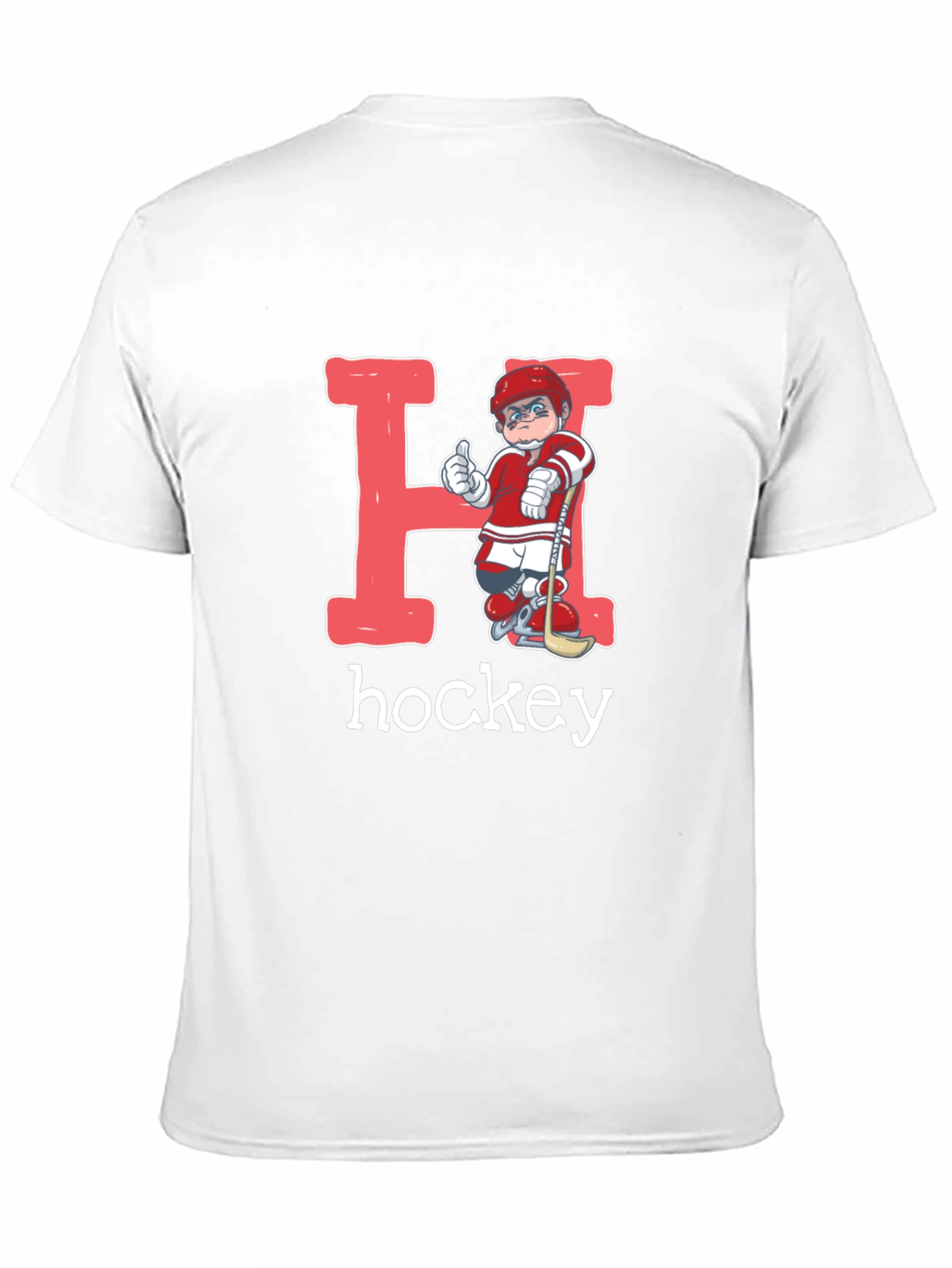 Black Hockey Player Letter H Graphic T-Shirt view 11