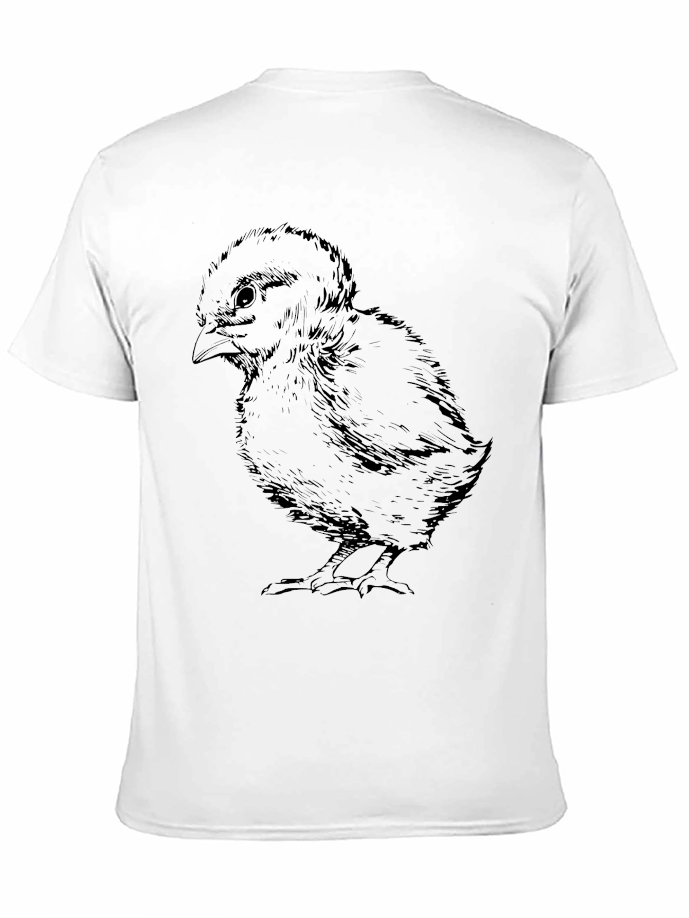 Black Black T-Shirt with Chick Illustration view 11