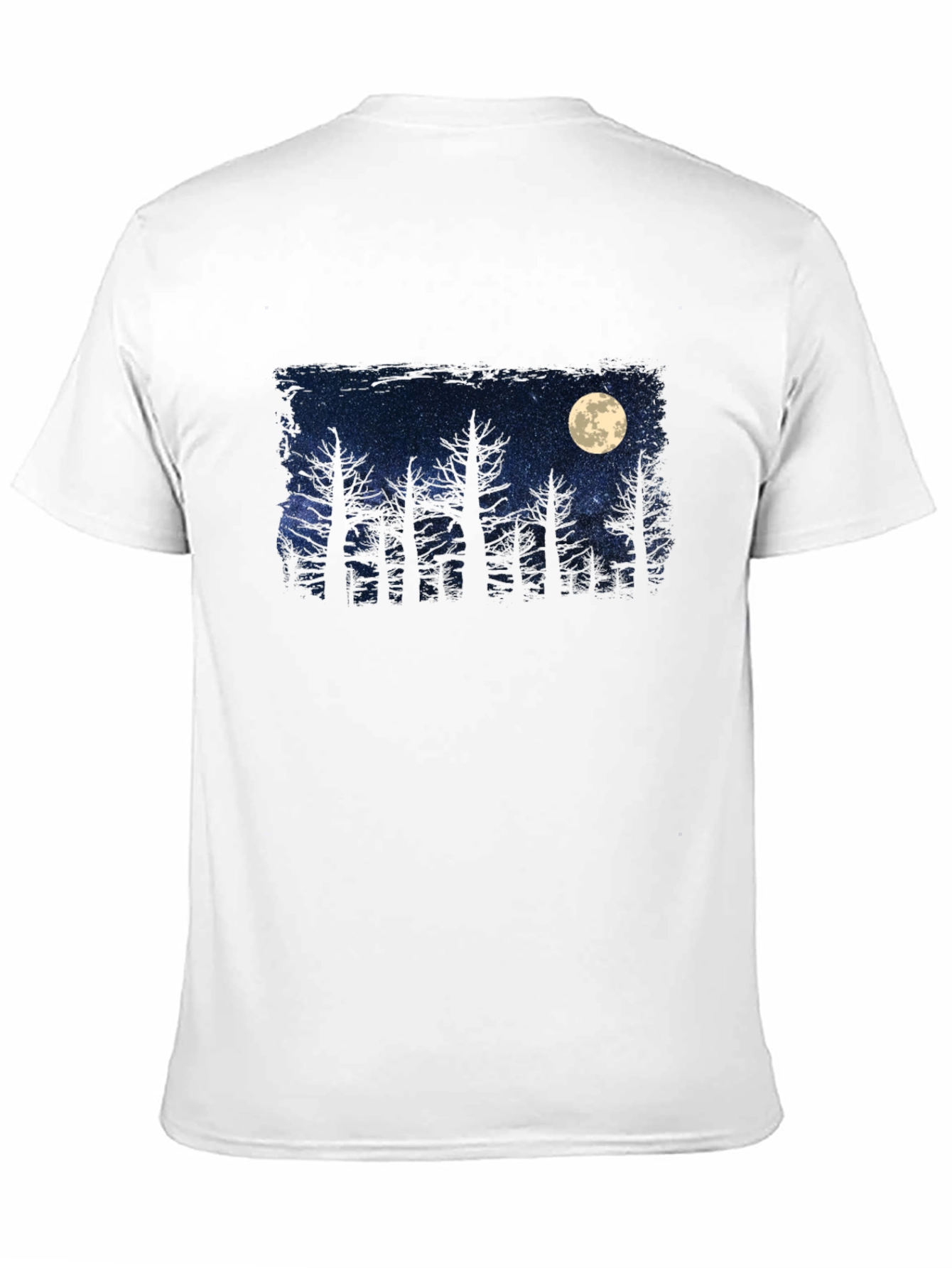 Black Moonlit Forest Graphic Tee - Dark Sky Design view 11