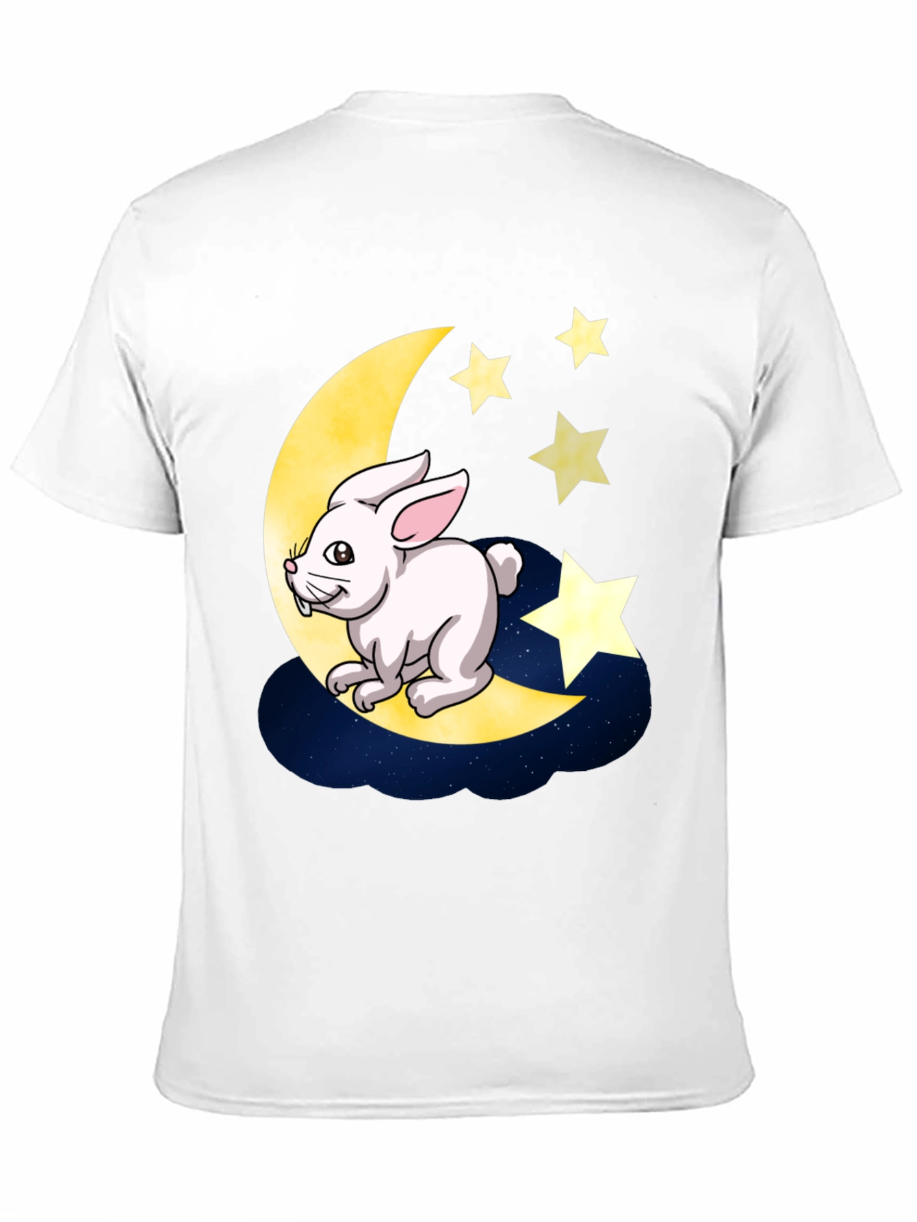 Black Moon Rabbit Graphic Tee - Black Cotton T-Shirt view 11