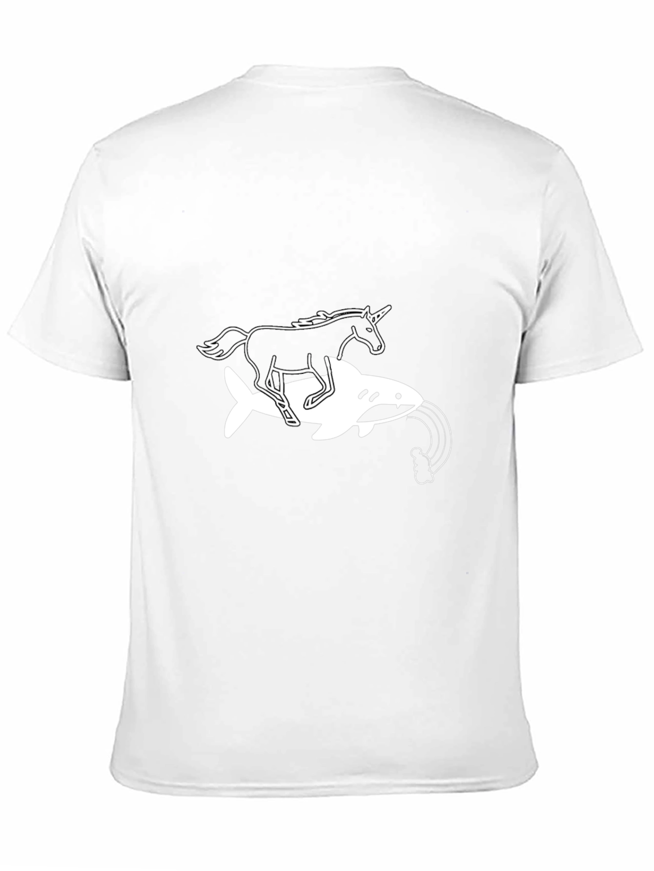 Black Unicorn Riding Shark Graphic Tee view 11