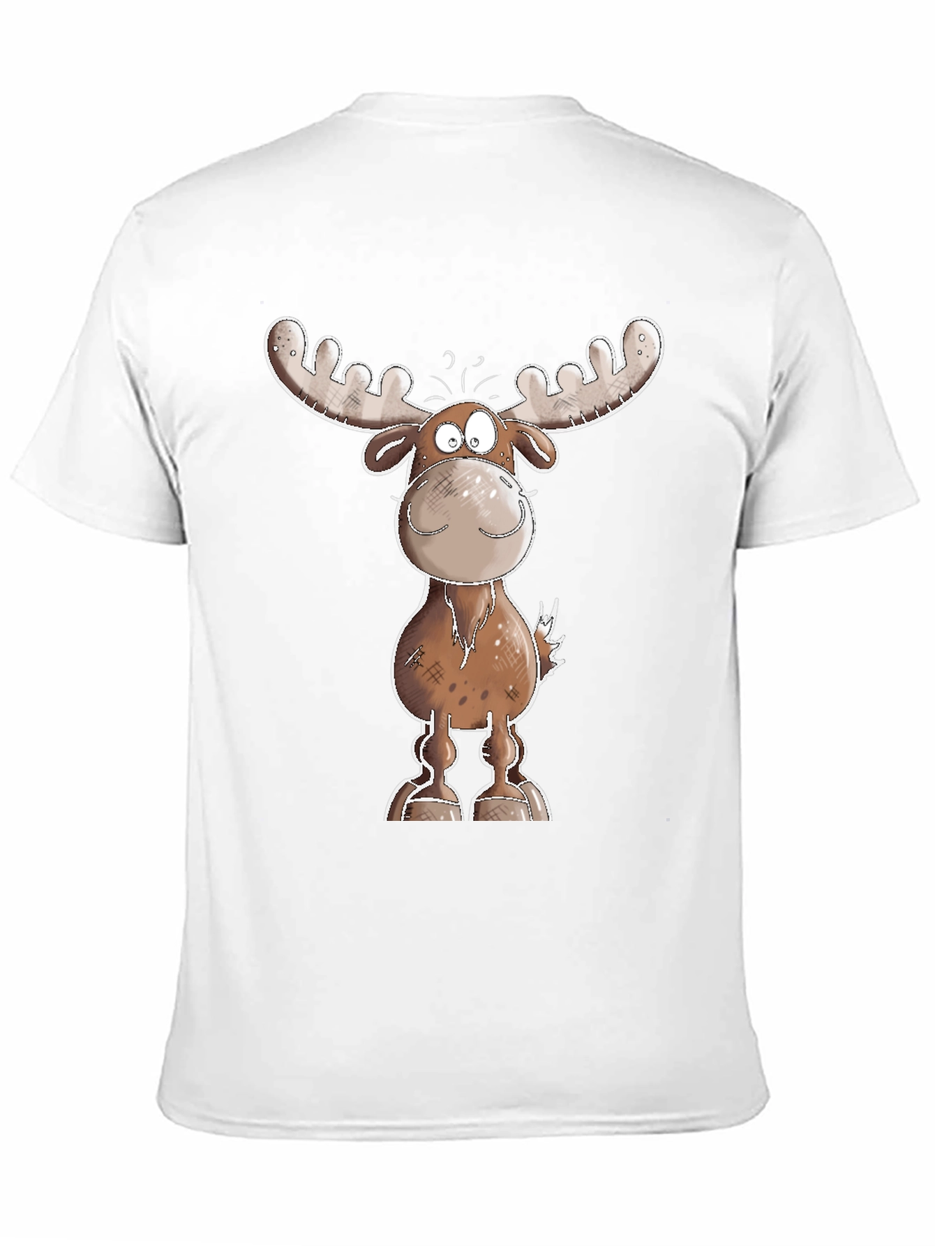 Black Cartoon Moose Graphic Tee - Black T-Shirt view 11