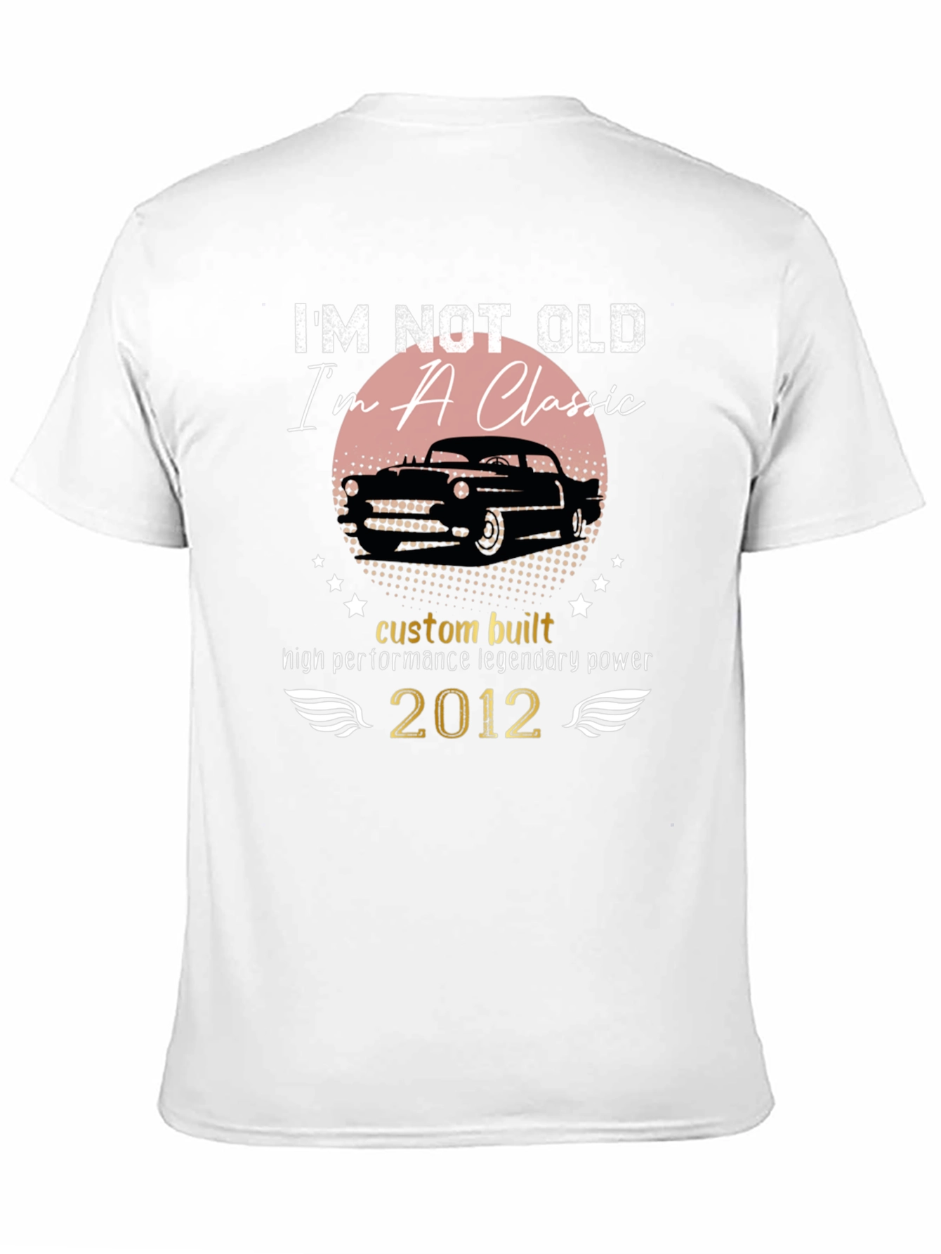 Black Classic Car T-Shirt - "I'm Not Old, I'm a Classic" - Black view 11