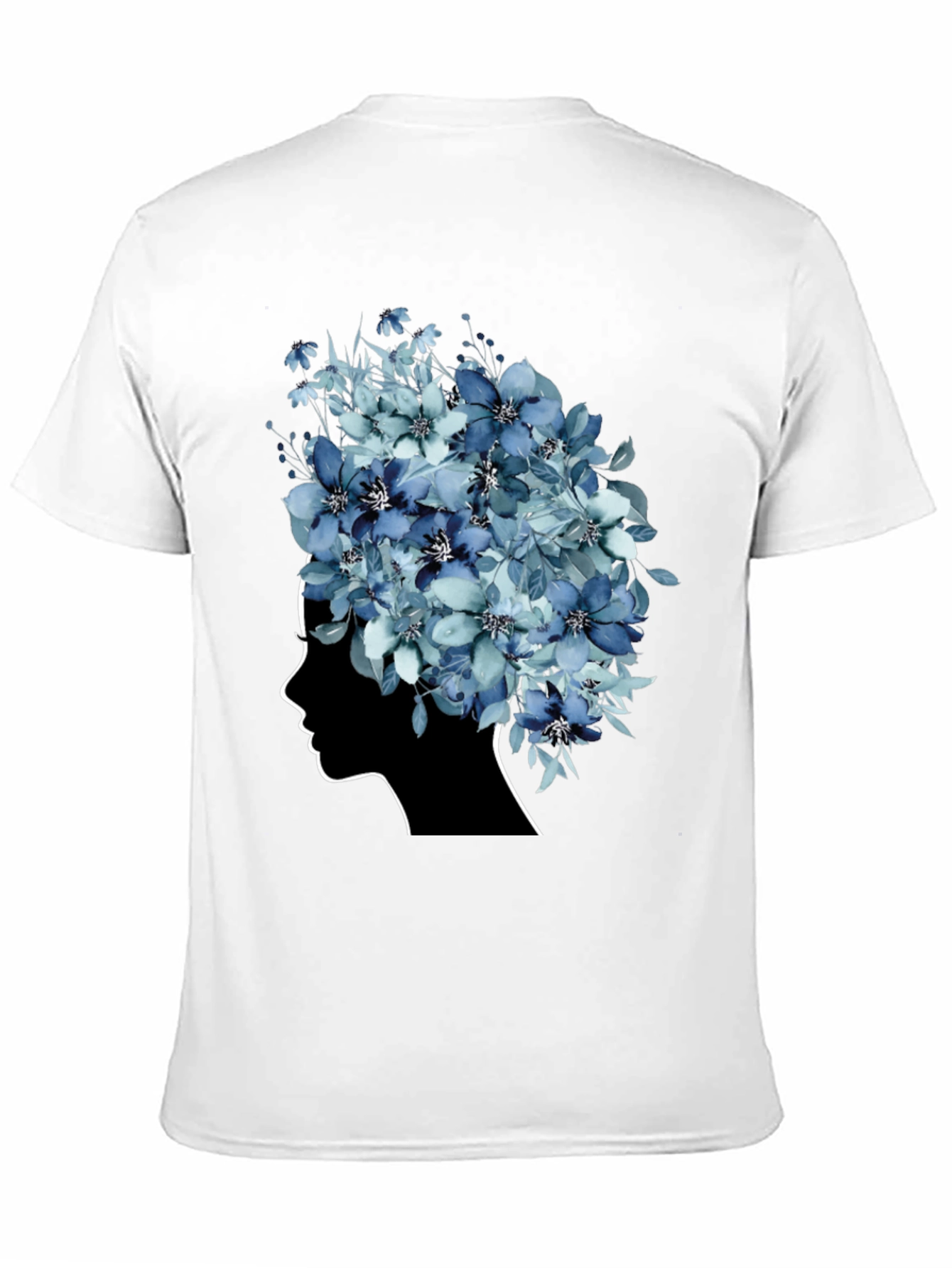 Black Floral Silhouette Graphic Tee - Modern Artistic Design view 11
