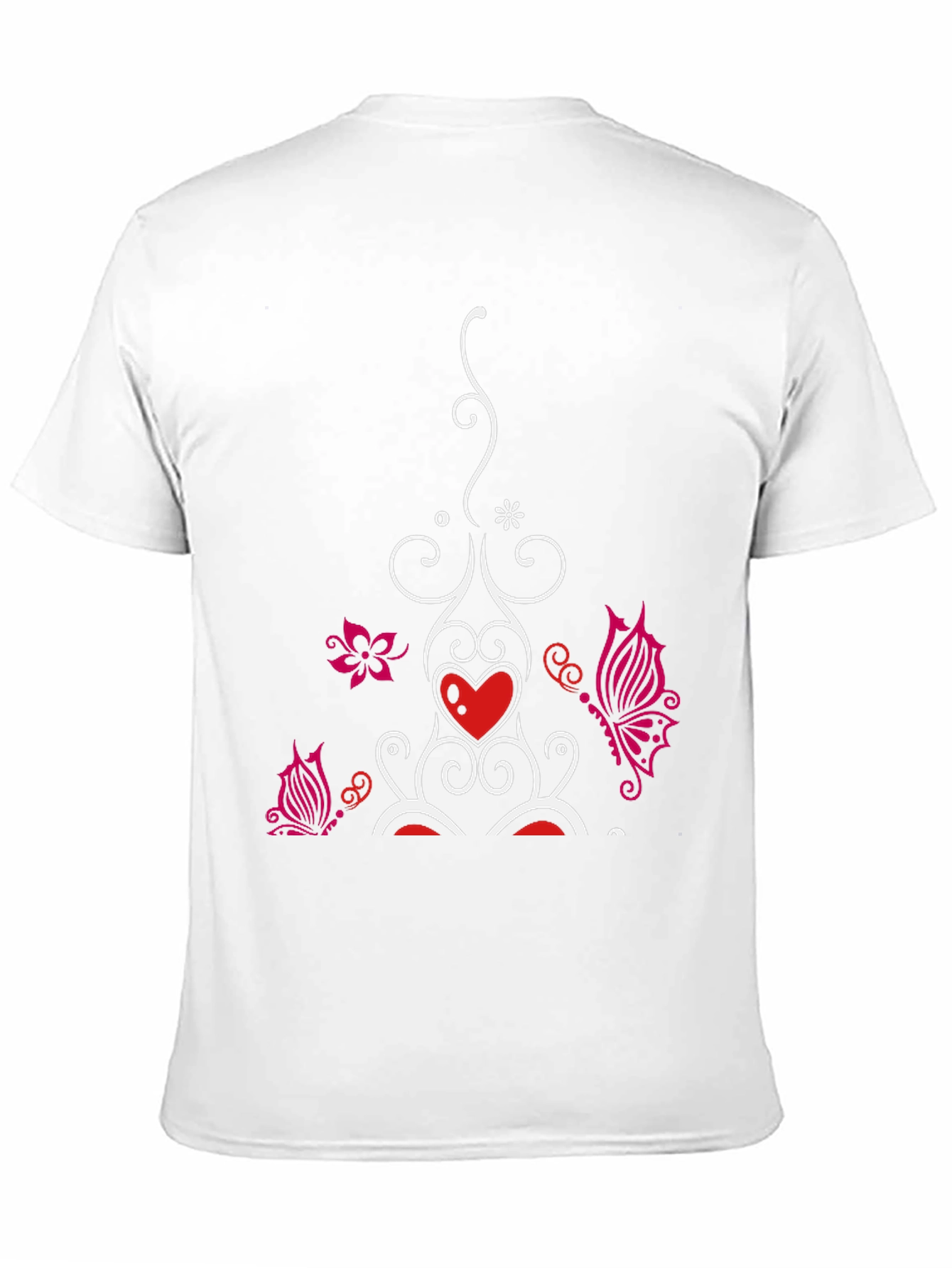 Black Heart Butterfly Graphic Black T-Shirt view 11