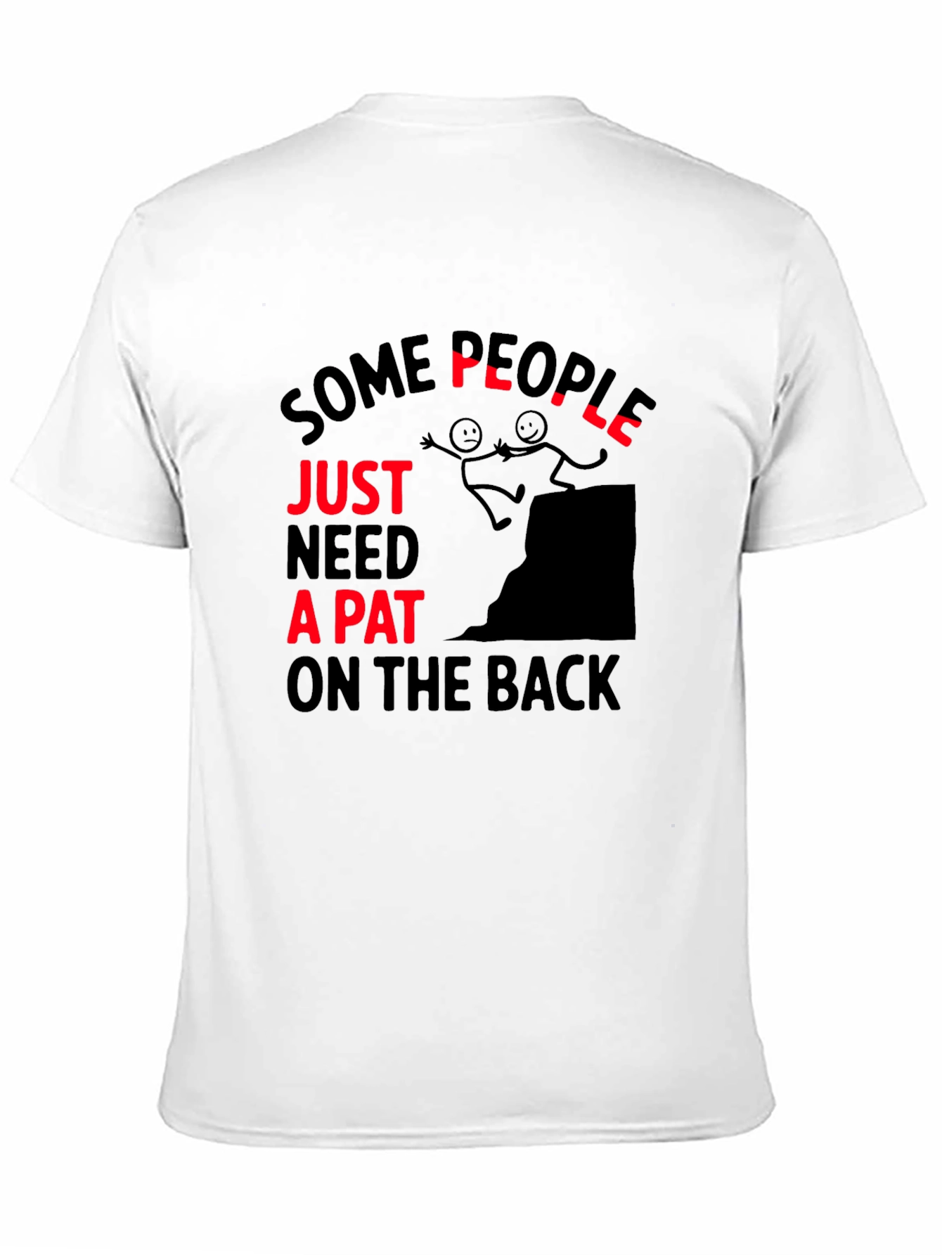 Black Funny "Pat on the Back" Graphic T-Shirt view 11