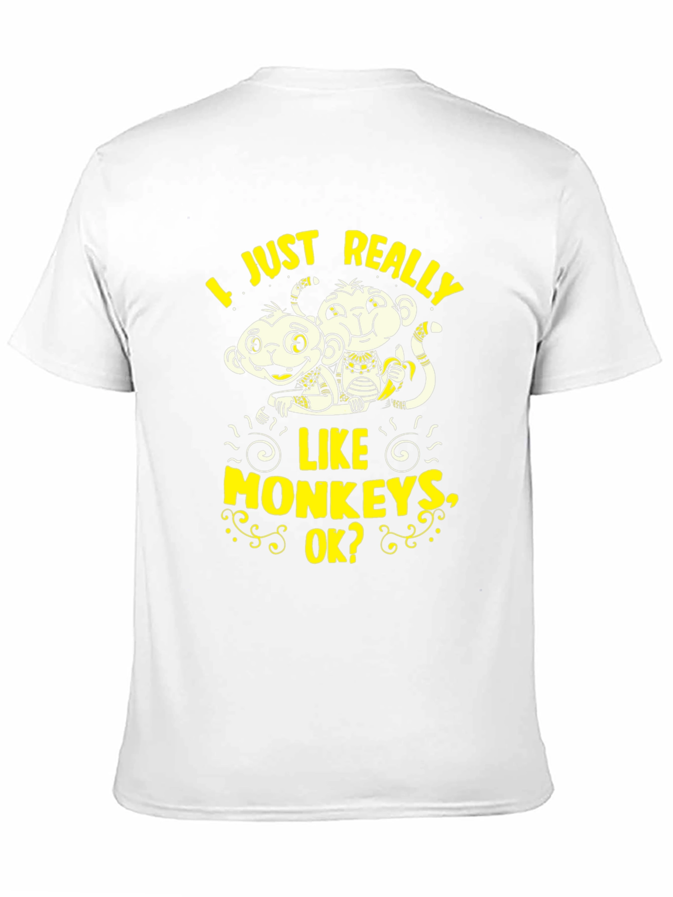 Black Funny Monkey Graphic T-Shirt - I Just Really Like Monkeys view 11
