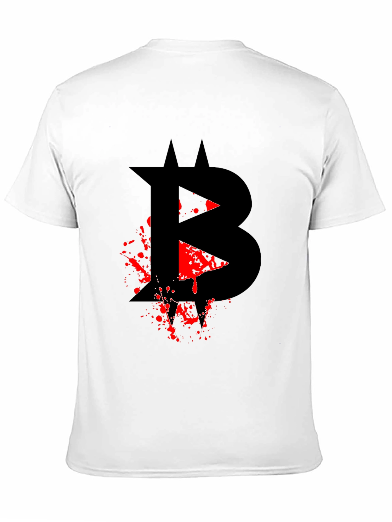 Black Bitcoin Blood Splatter Graphic Black T-Shirt view 11