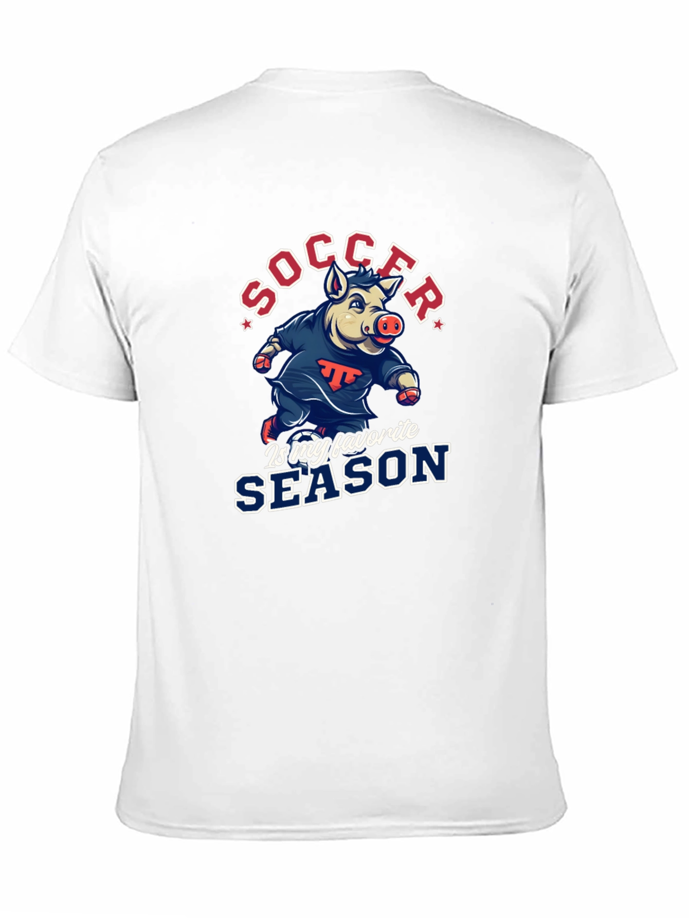 Black Soccer Pig T-Shirt - Favorite Season Tee view 11