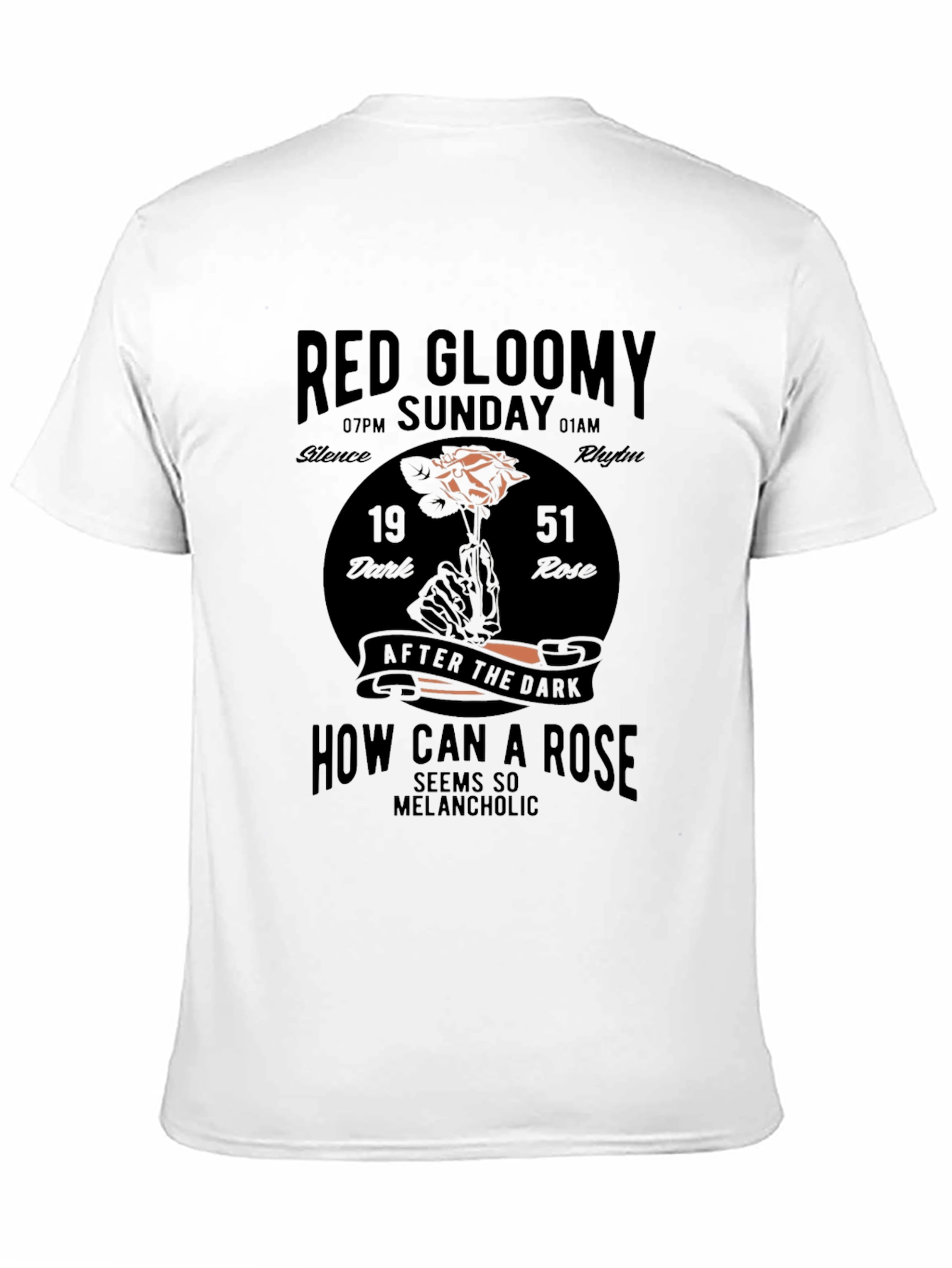Black Red Gloomy Sunday Graphic T-Shirt view 11