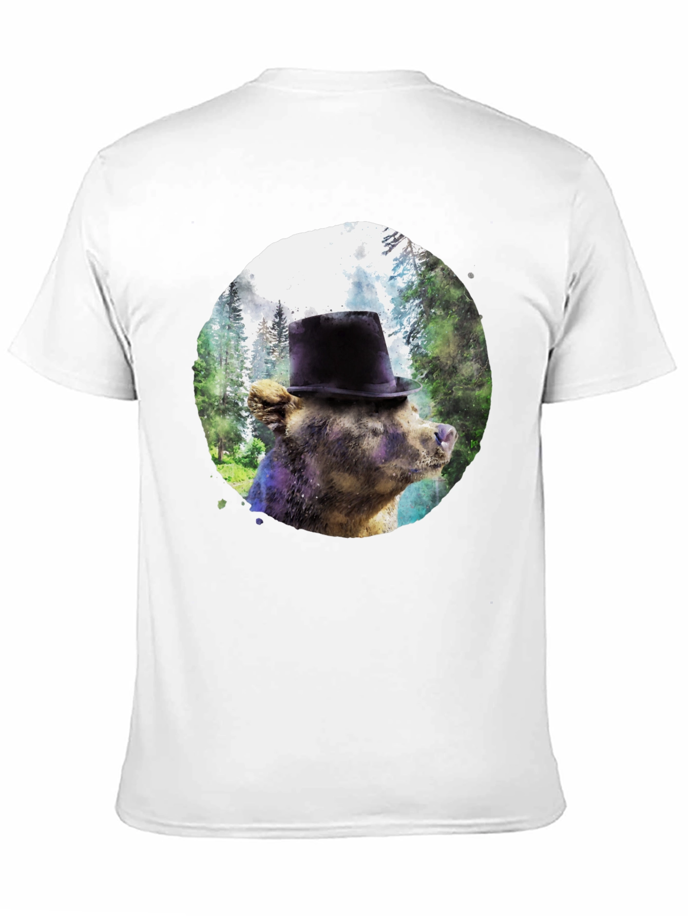 Black Bear in Top Hat Graphic Tee - Unique Forest Design view 11