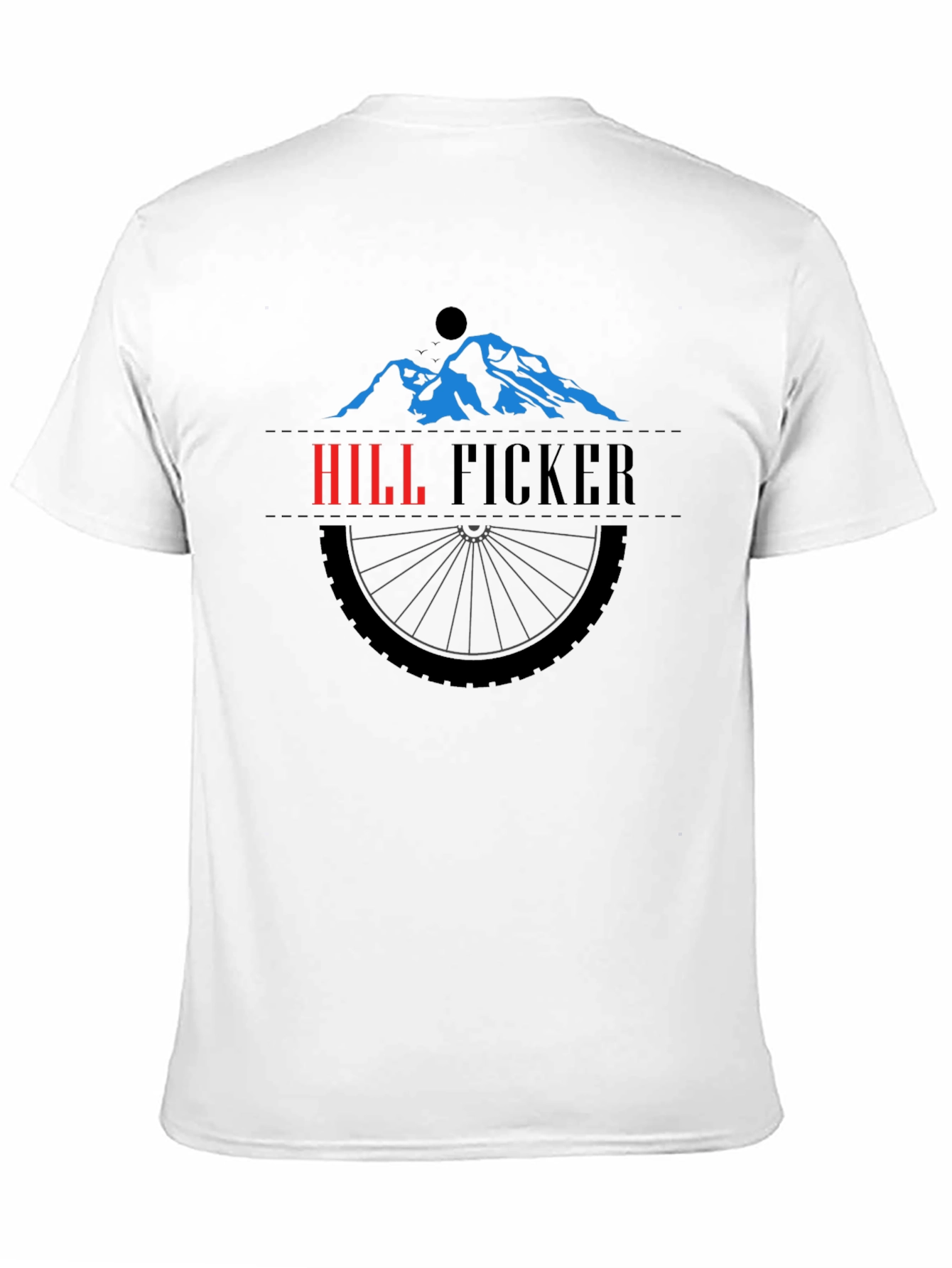 Black Hill Ficker Black T-Shirt with Mountain Bike Design view 11