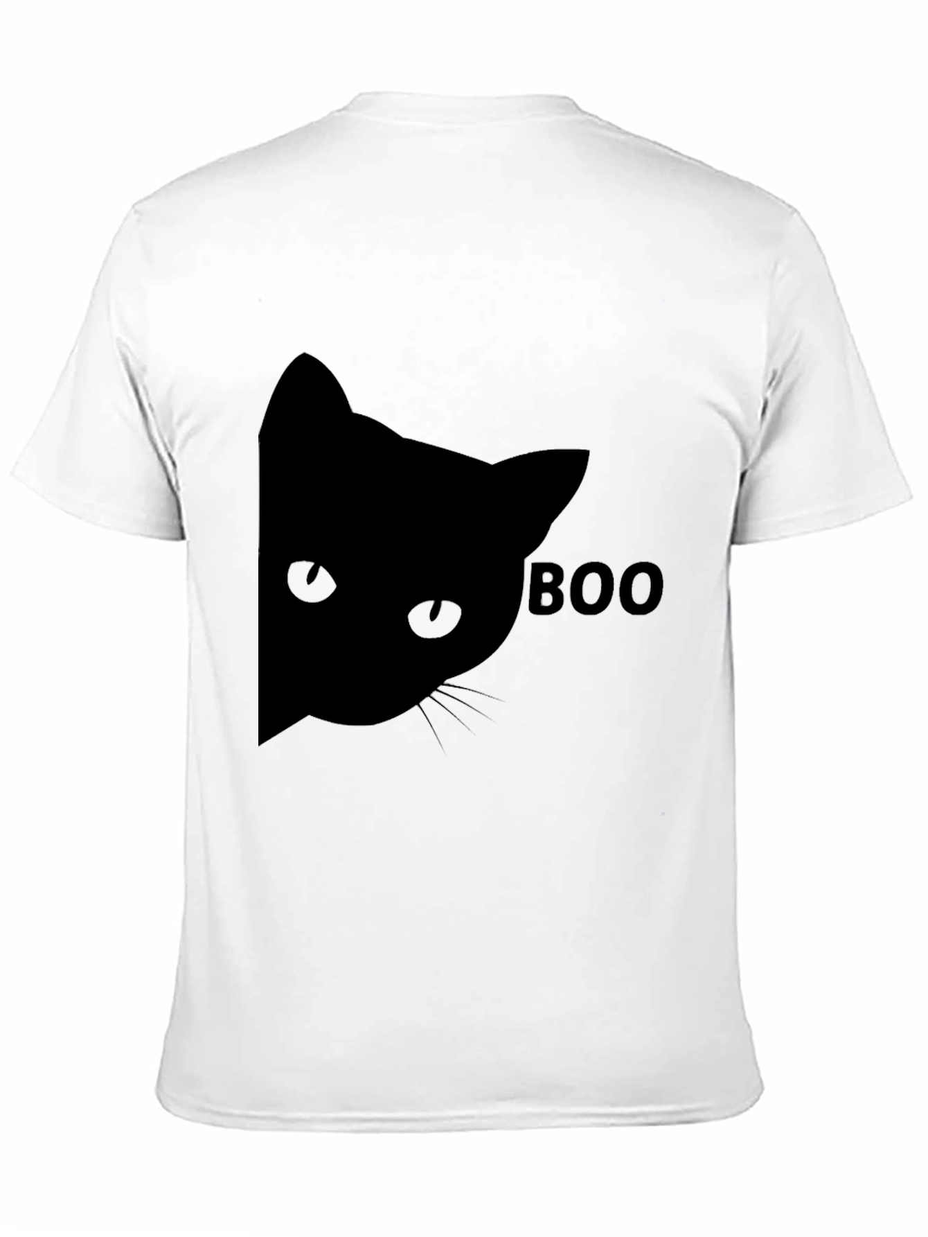 Black Boo Cat Black Tee - Halloween Fun view 11