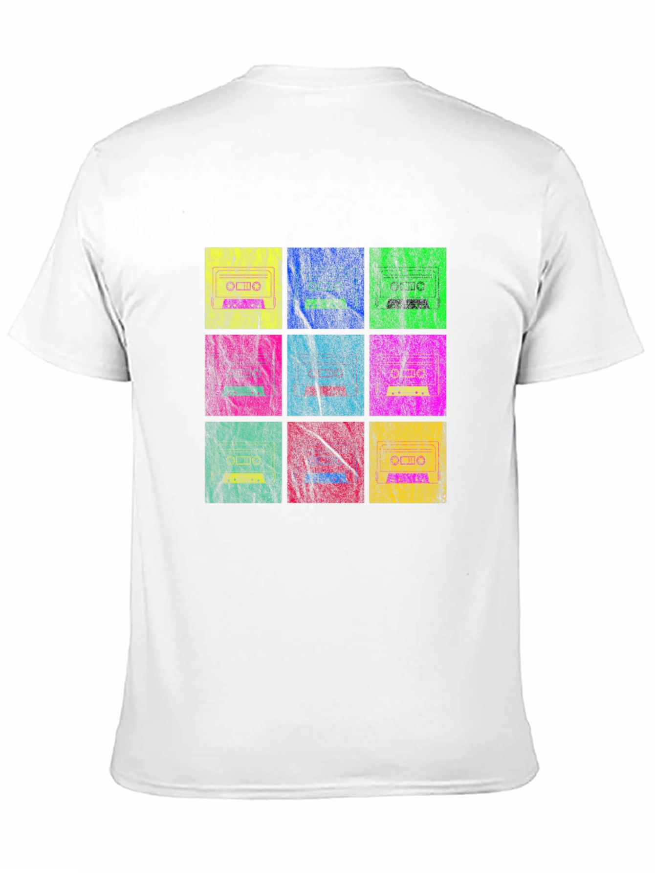 Black Retro Cassette Tape Grid T-Shirt view 11