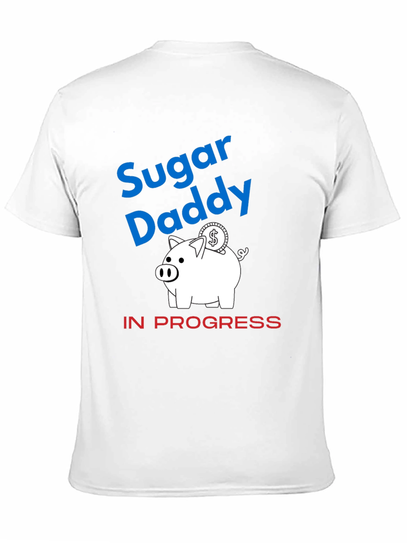 Black Sugar Daddy in Progress Piggy Bank Funny Graphic T-Shirt view 11