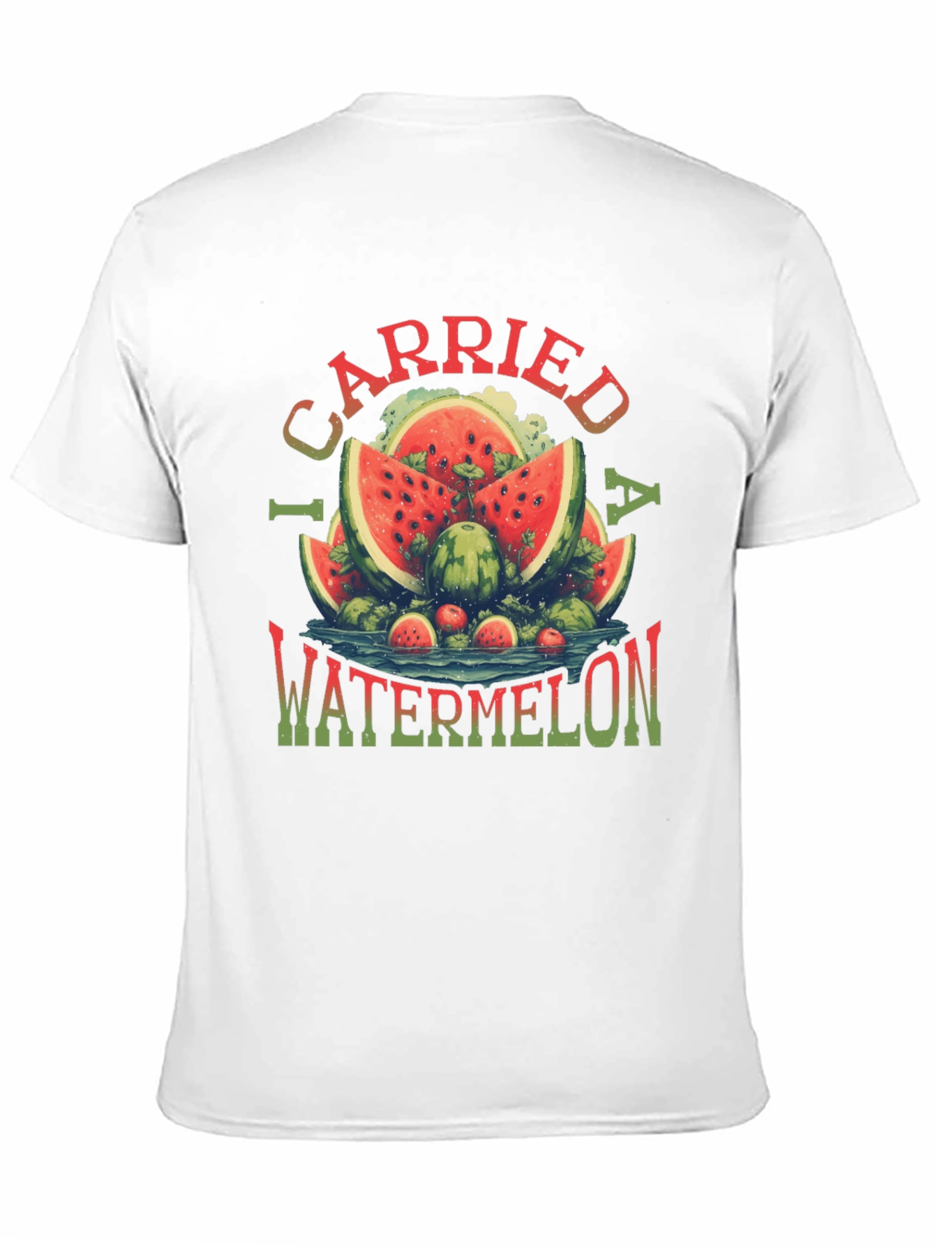 Black I Carried a Watermelon T-Shirt - Funny Summer Tee view 11